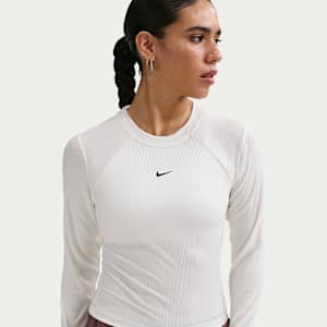 Playera de manga larga de tela de canalé ajustada para mujer Nike Sportswear Chill Knit