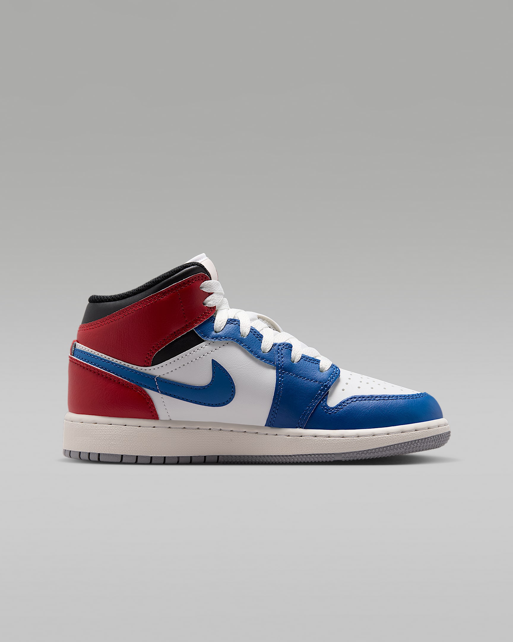 Air Jordan 1 Mid Older Kids' Shoes - True Blue/Varsity Red/Black/Summit White