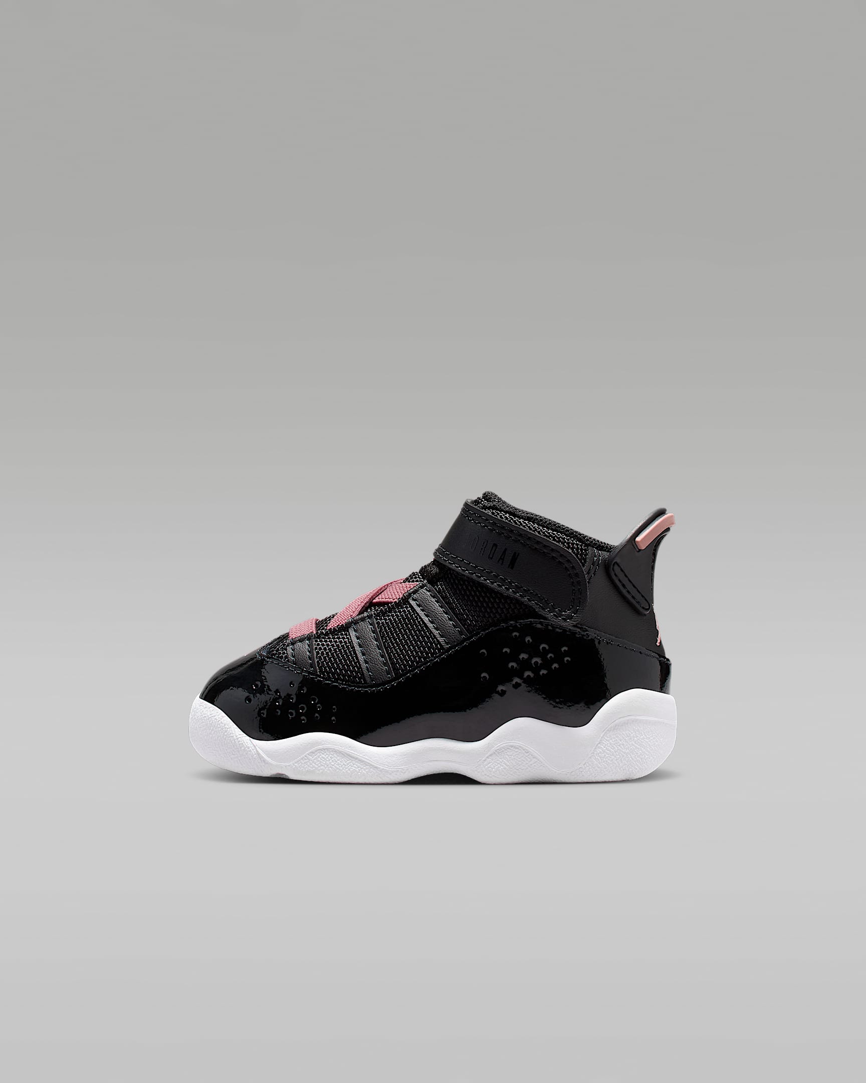 Jordan 6 Rings Baby/Toddler Shoes - Black/White/Anthracite/Rust Pink