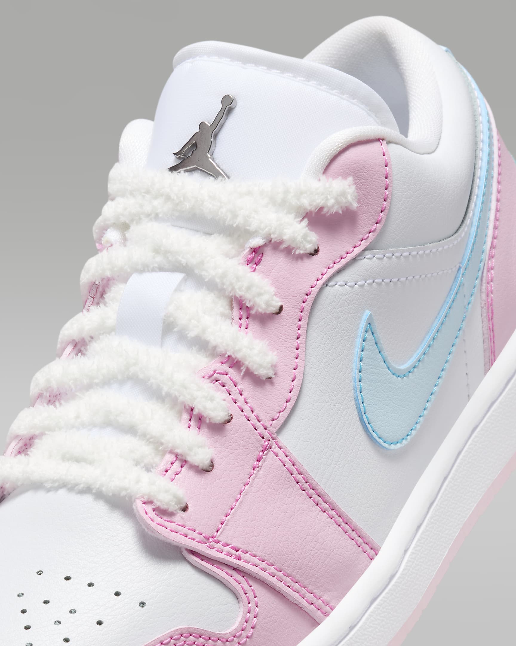 Air Jordan 1 Low SE Women's Shoes - White/White/Pink Foam/Glacier Blue