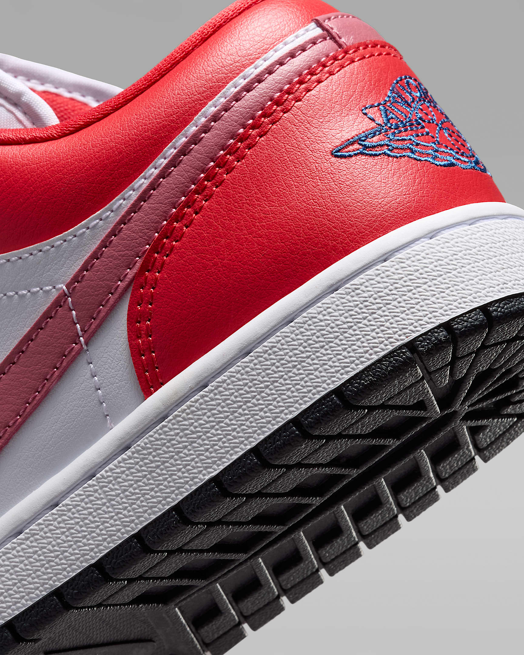 Air Jordan 1 Low Women's Shoes - Track Red/White/Desert Berry/True Blue