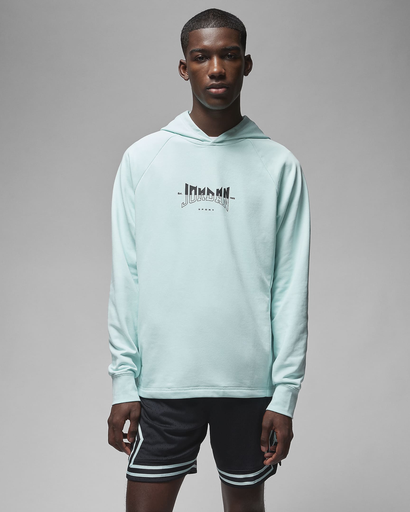 Jordan Dri-FIT Sport Grafikli Fleece Erkek Kapüşonlu Sweatshirt'ü - Jade Ice/Siyah