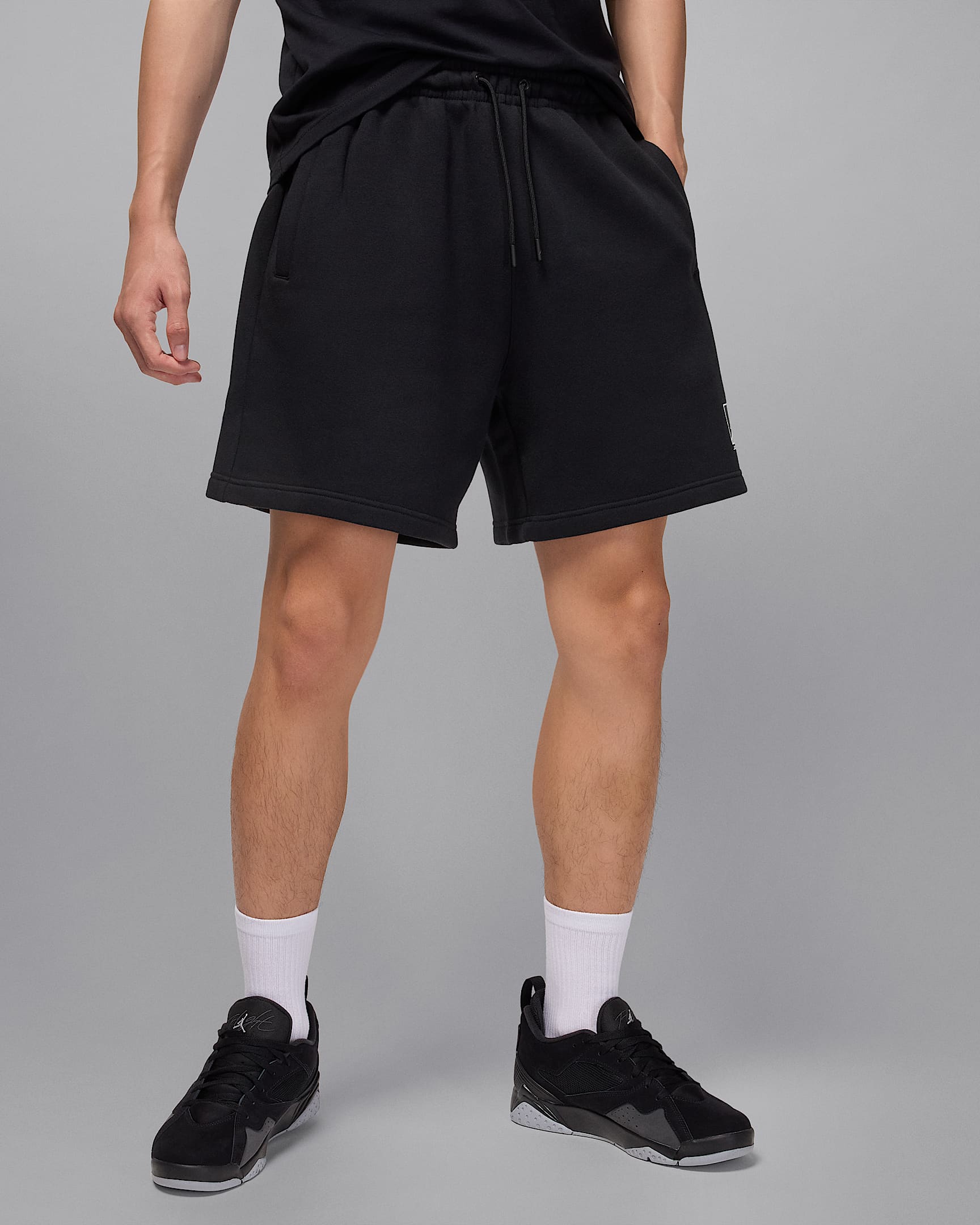 Jordan Brooklyn Fleece Men's Graphic Shorts - Black/White