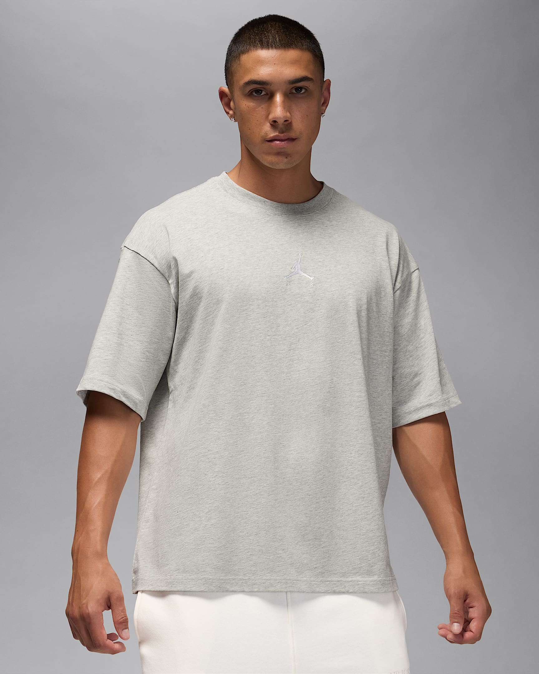 T-shirt oversize Jordan Flight Essentials – Uomo - Grey Heather/Grey Heather/Bianco
