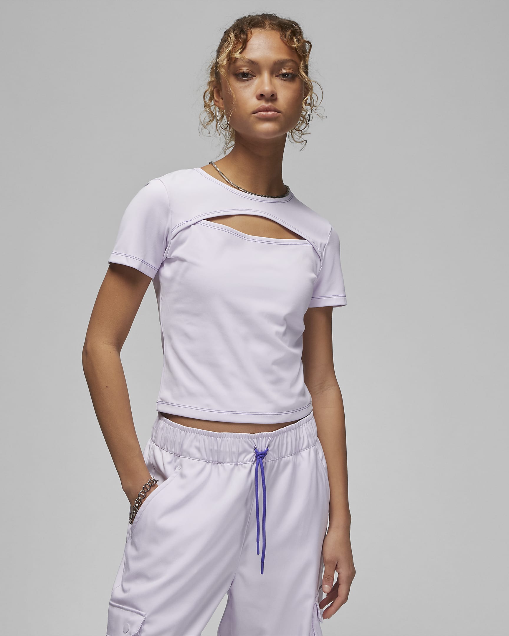 Top con apertura Jordan Sport – Donna - Barely Grape/Lapis