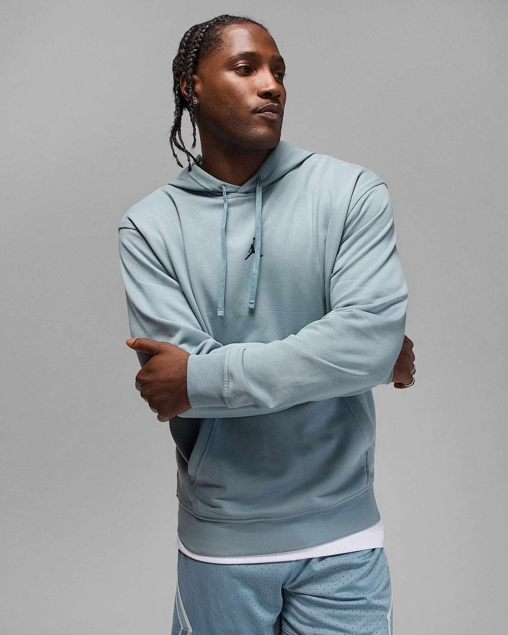 Jordan Sport Crossover Men's Dri-FIT Pullover Hoodie - Aviator Grey/Black