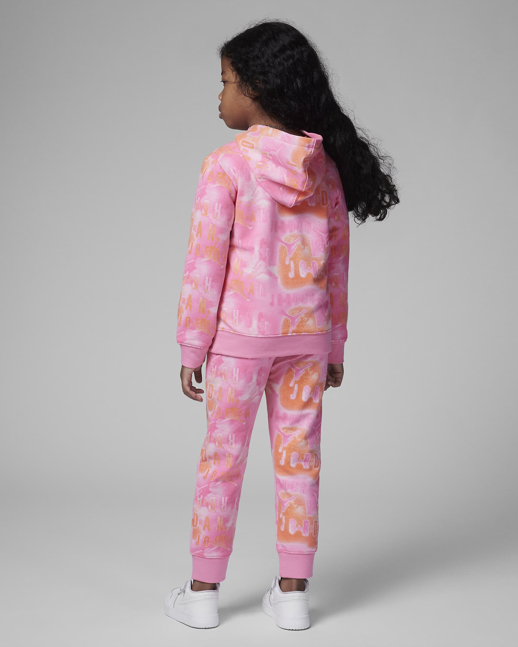 Jordan Younger Kids' Essentials Printed Fleece Hoodie and Trousers Set - Pinksicle