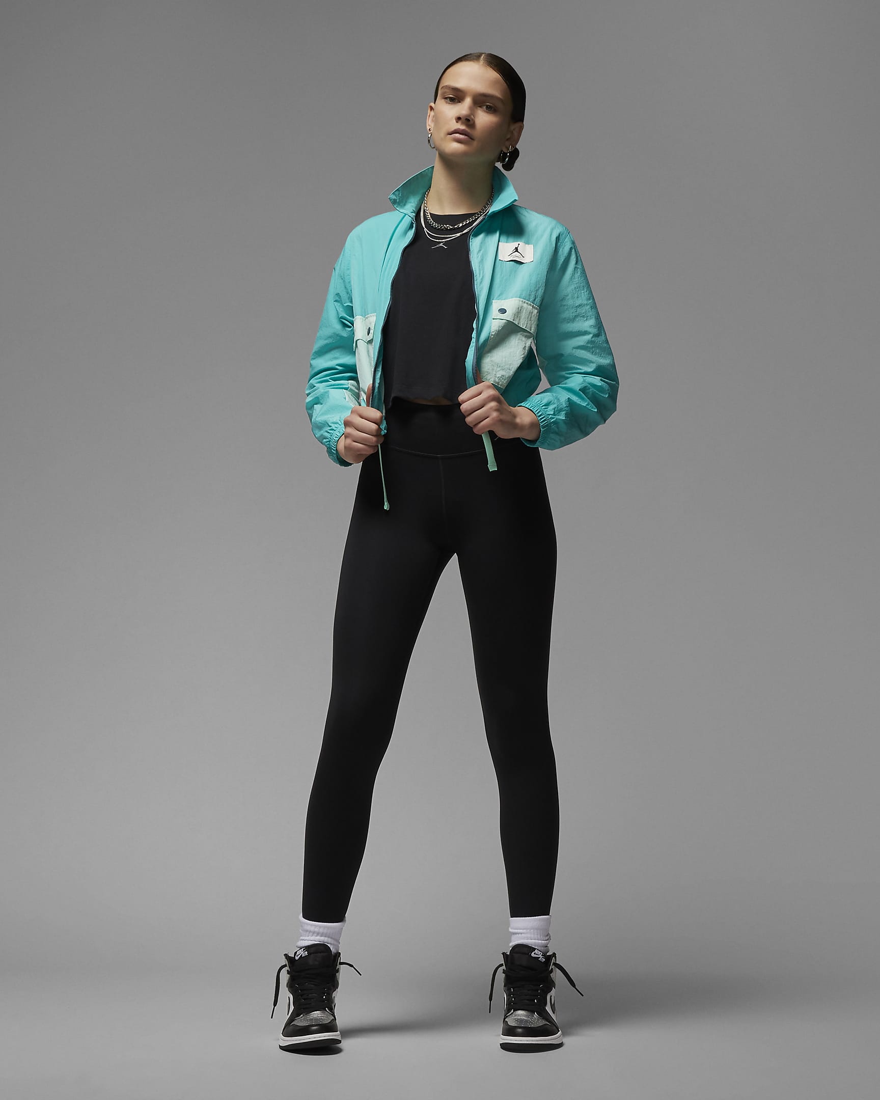 Jordan Sport Legging met logo voor dames - Zwart/Stealth