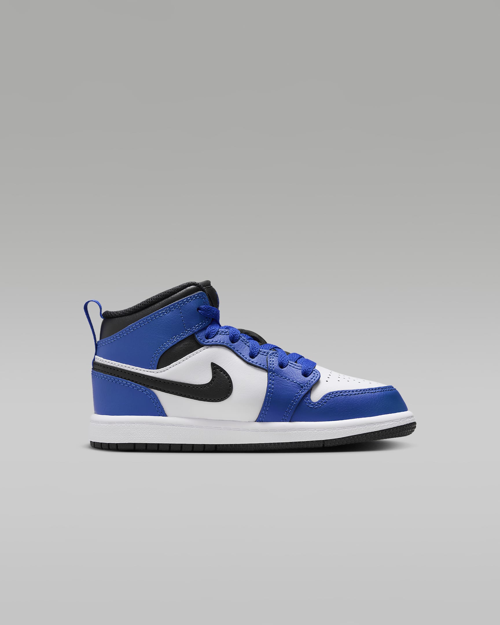 Jordan 1 Mid Younger Kids' Shoes - Game Royal/White/Black