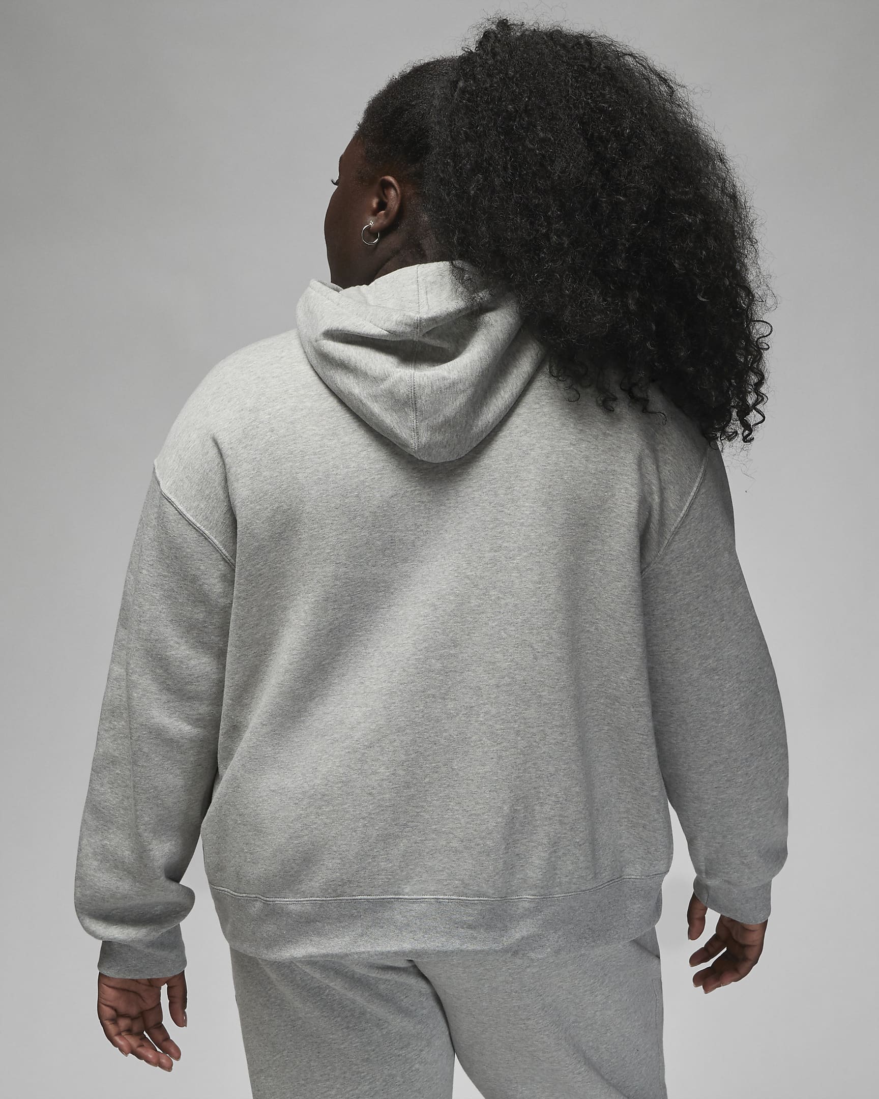 Sweat à capuche Jordan Flight pour Femme (grande taille) - Dark Grey Heather/Blanc