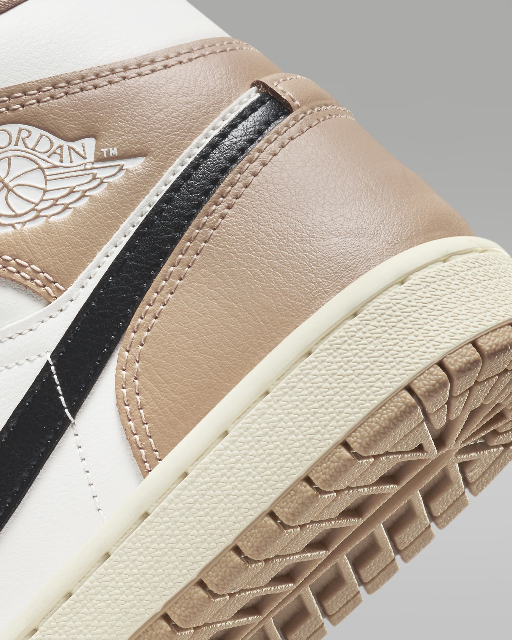 Air Jordan 1 Mid Women's Shoes - Sail/Desert/Black