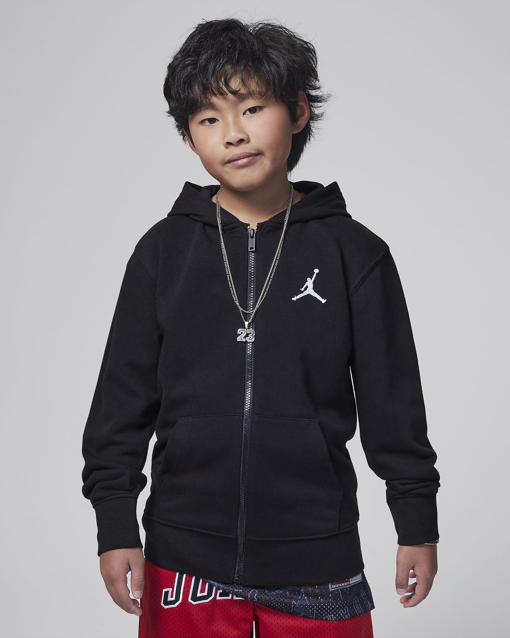 Jordan MJ Essentials French Terry Full-Zip Hoodie Big Kids Hoodie. Nike JP