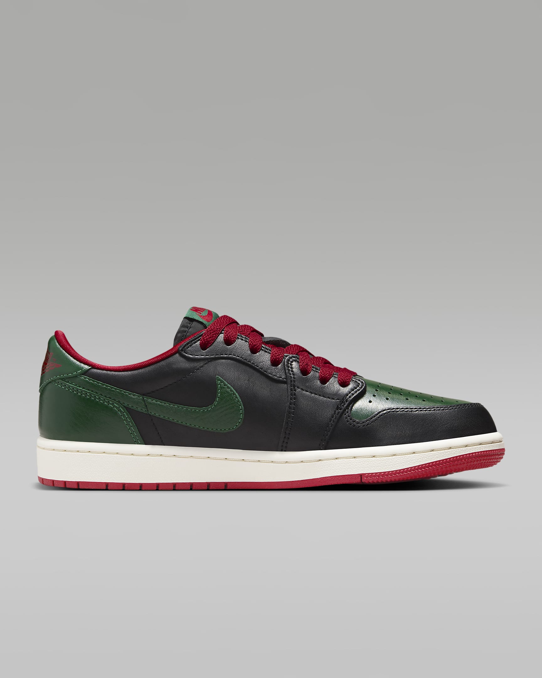 Air Jordan 1 Low OG 'Black/Gorge Green' Women's Shoes - Black/Varsity Red/Sail/Gorge Green