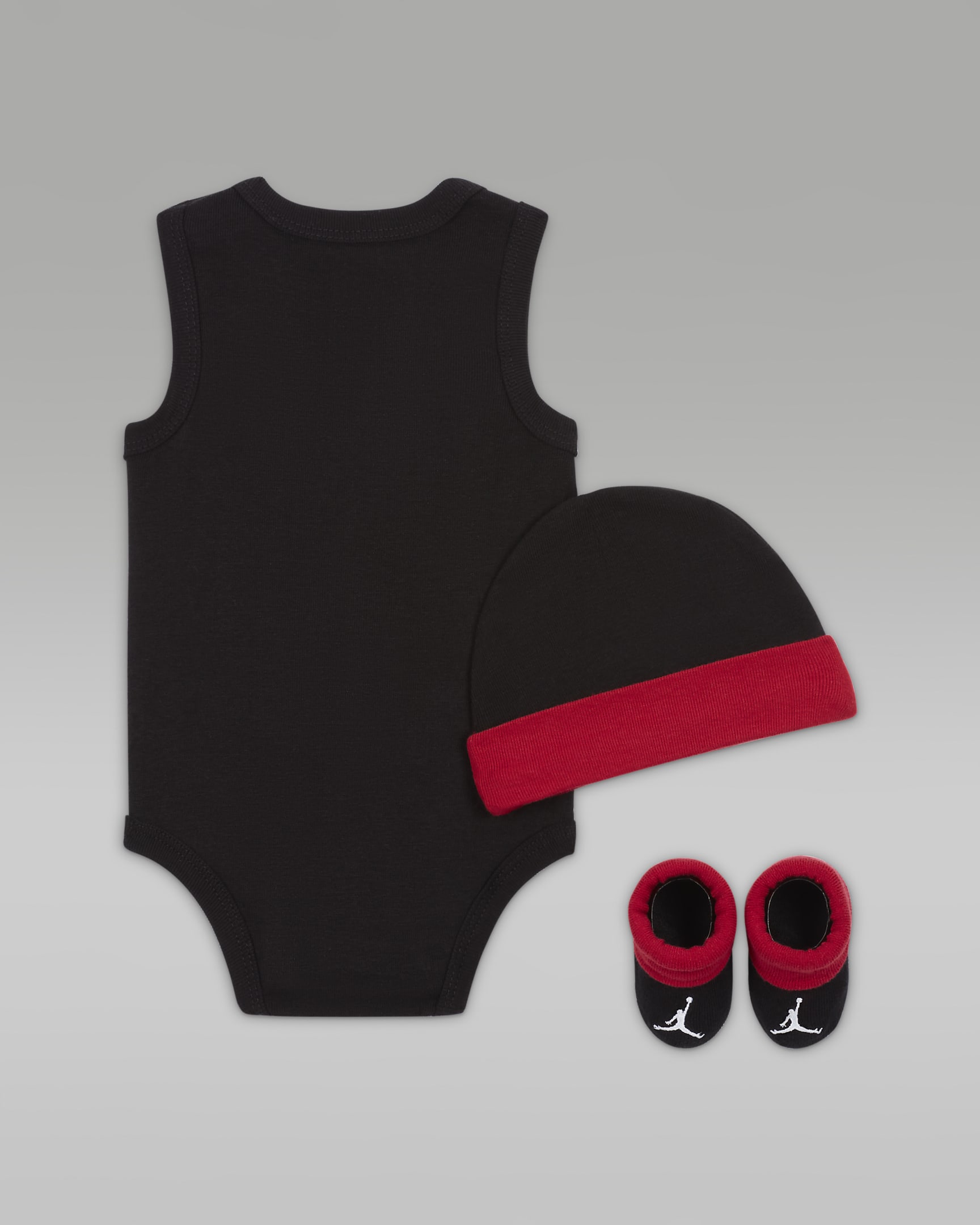 Jordan Jumpman Baby Bodysuit, Beanie and Booties Set - Black