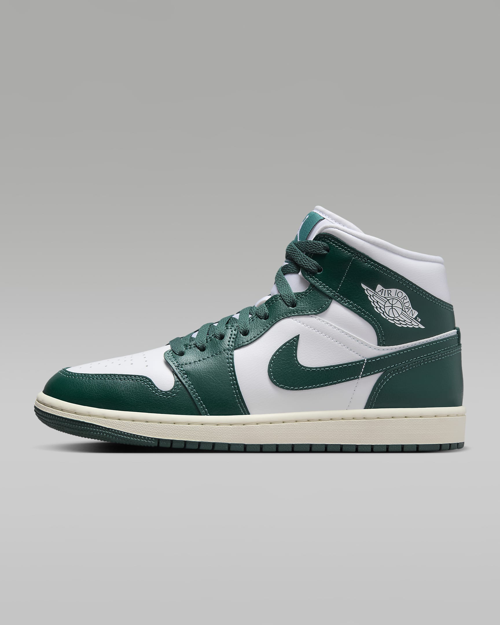 Air Jordan 1 Mid Women's Shoes - White/Sail/Oxidised Green