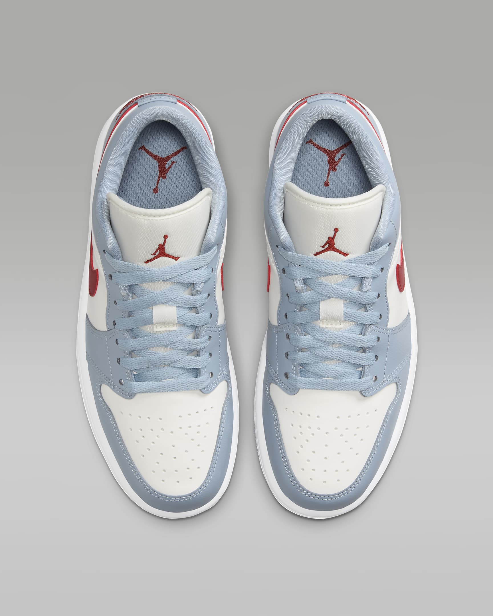 Air Jordan 1 Low Women's Shoes - Sail/Blue Grey/White/Dune Red