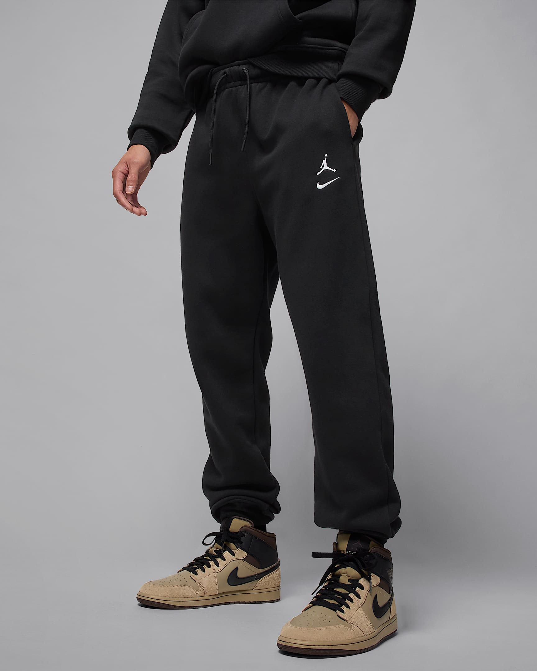 Jordan Brooklyn Fleece Herenbroek - Zwart/Wit