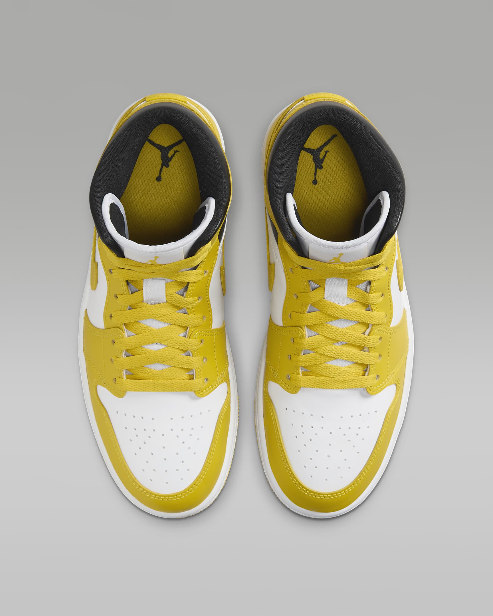 Air Jordan 1 Mid Damesschoenen - Wit/Zwart/Vivid Sulfur