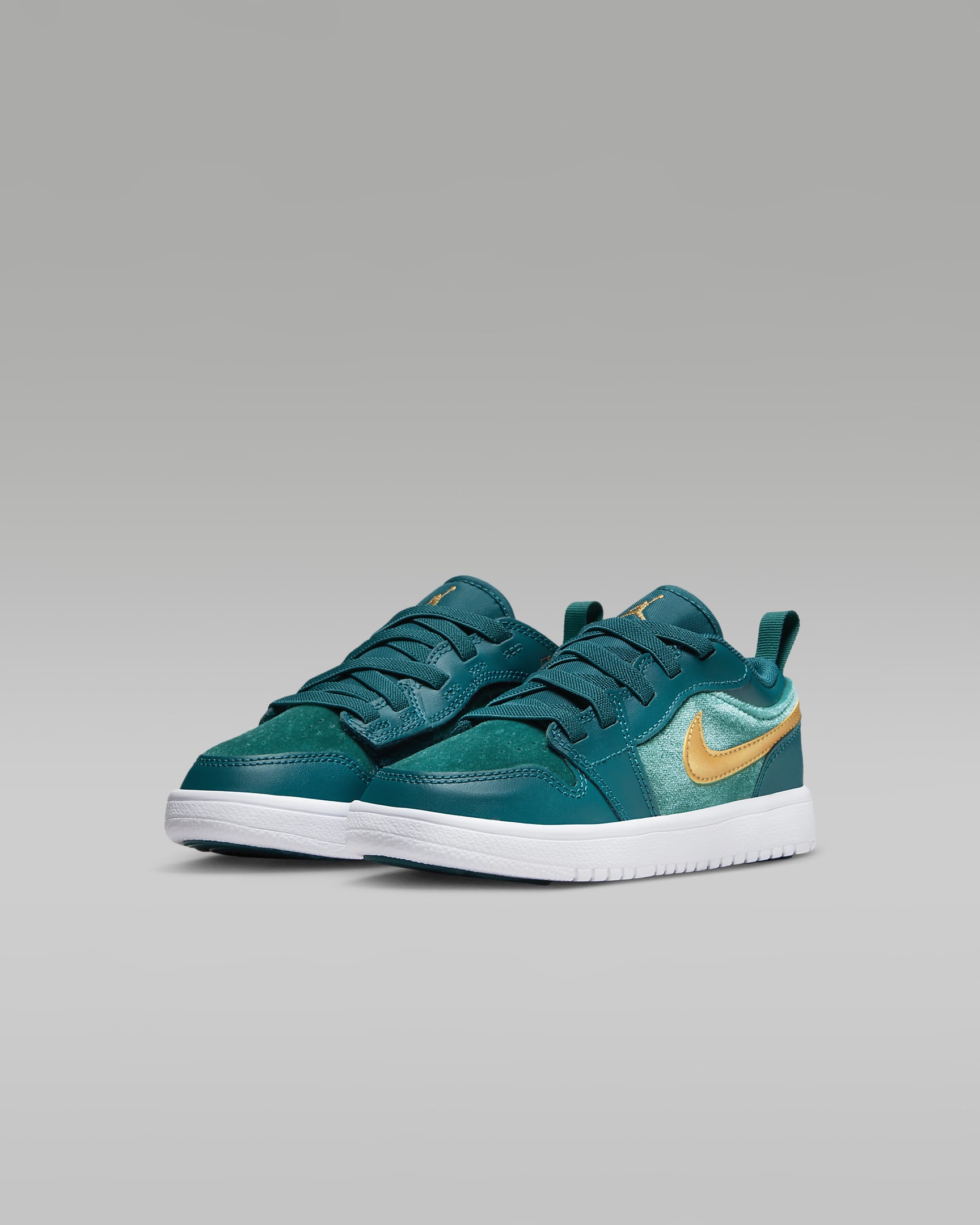 Chaussure Jordan 1 Low Alt SE pour enfant - Geode Teal/Metallic Gold