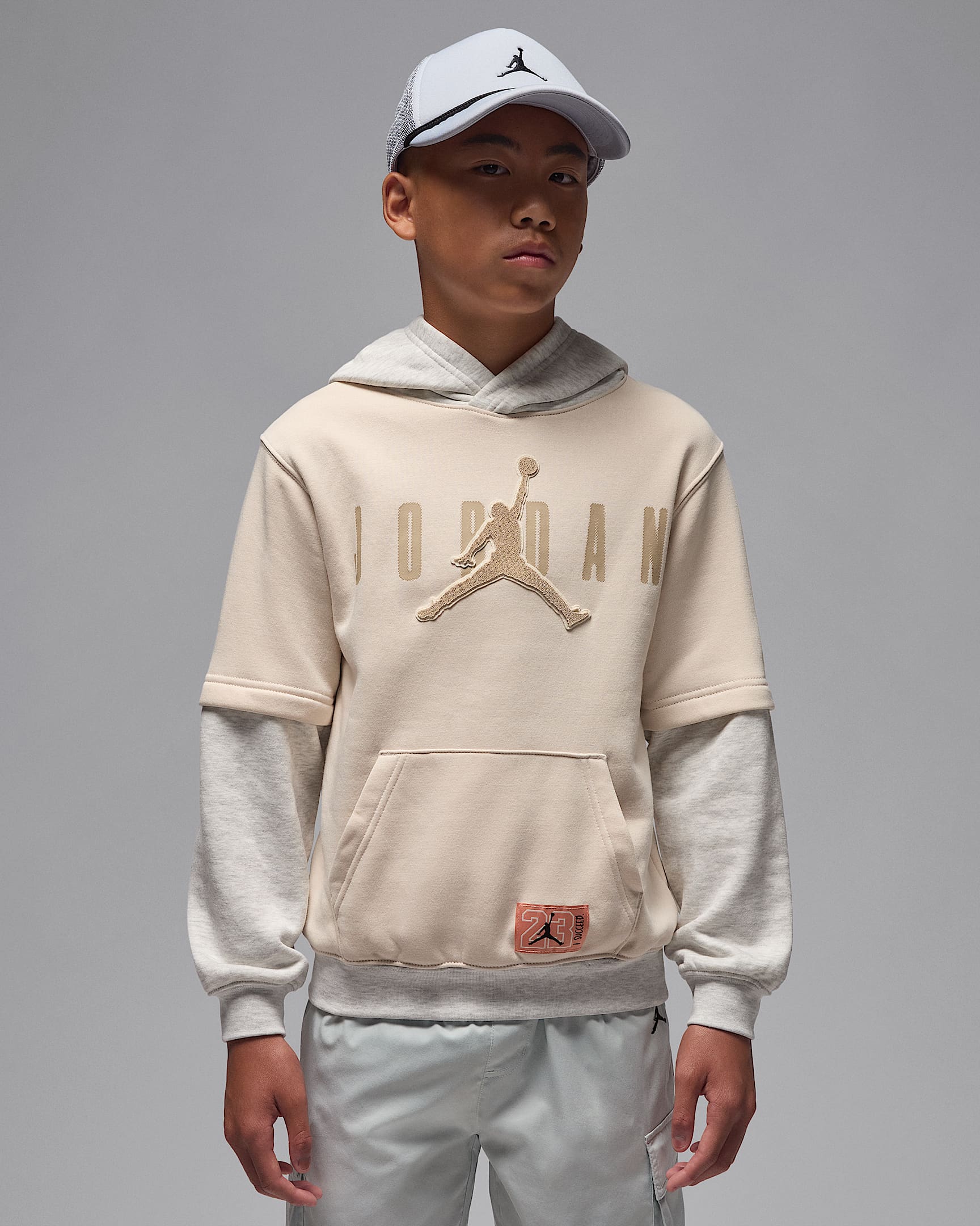 Jordan Older Kids' Future Flight Pullover Hoodie - Light Orewood Brown