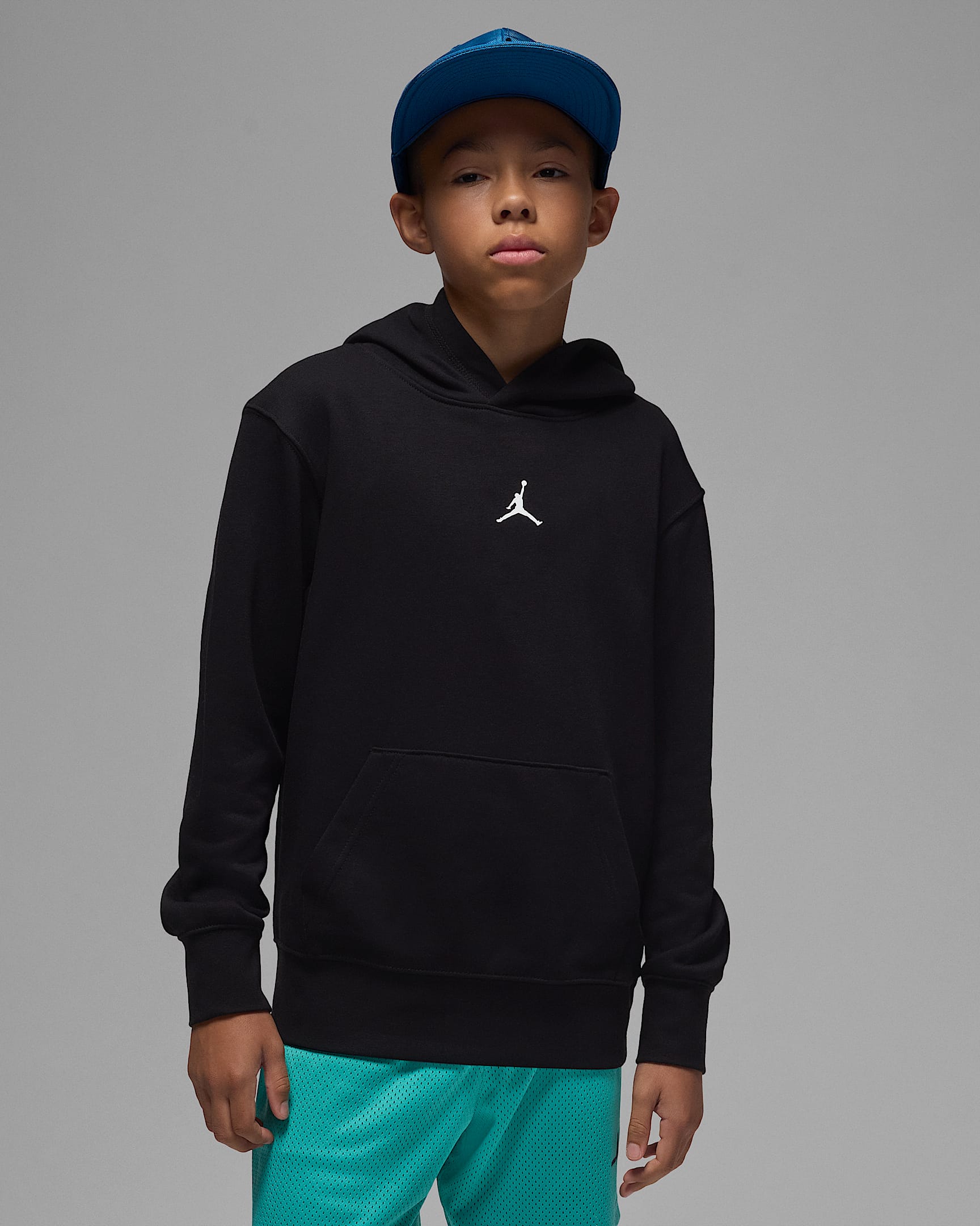 Jordan Dri-FIT Sport kapucnis pulóver nagyobb gyerekeknek - Fekete