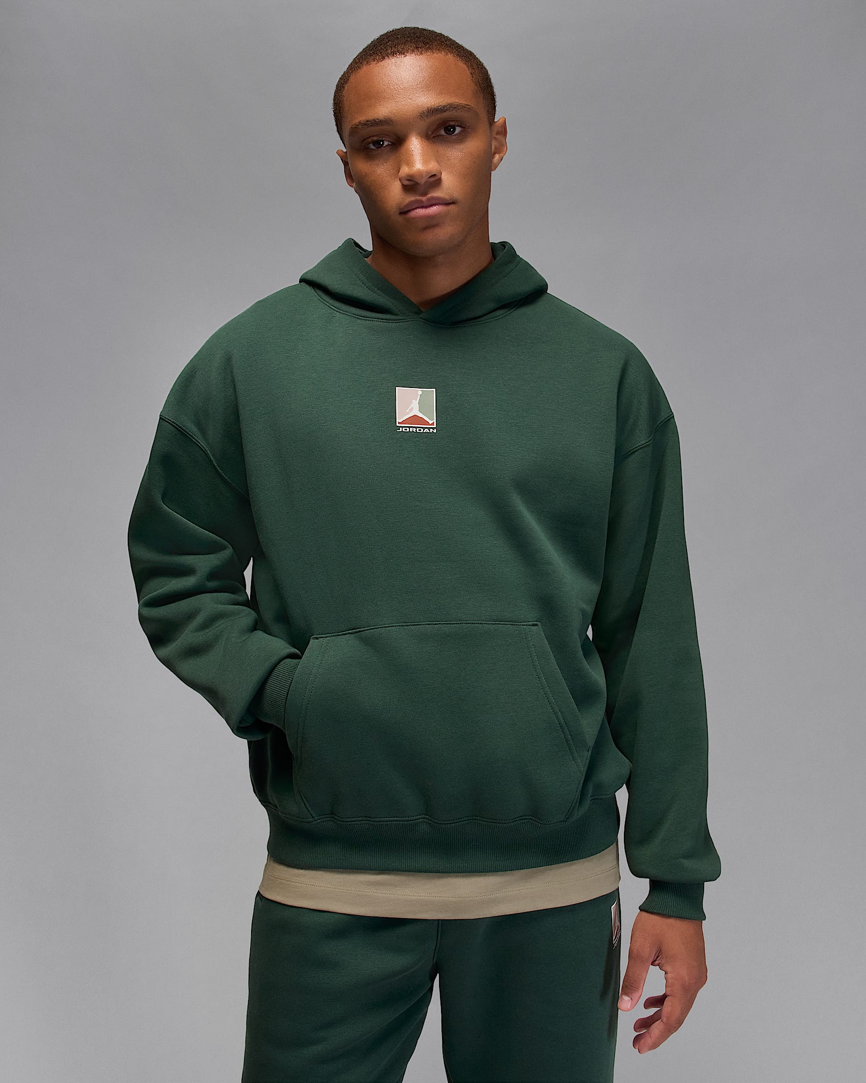 Jordan Brooklyn Fleece-Hoodie mit Grafik (Herren) - Midnight Green/Sail