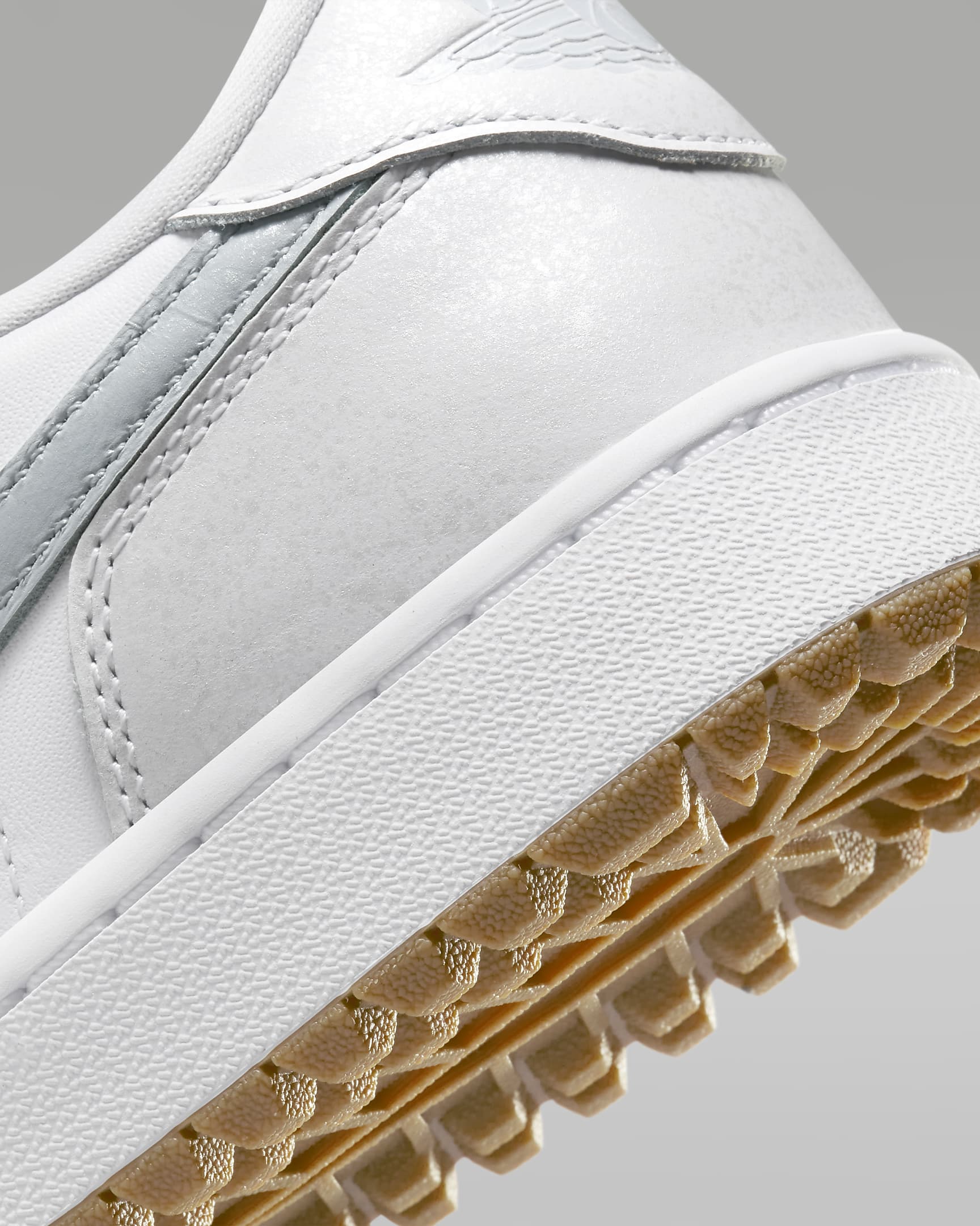 Chaussure de golf Air Jordan 1 Low G - Blanc/Gum Medium Brown/Pure Platinum