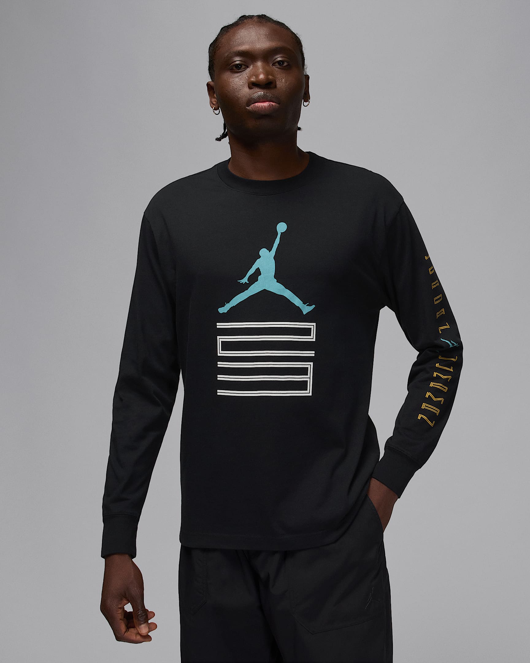 Jordan Brooklyn Men's AJ11 Graphic Long-Sleeve T-Shirt - Black