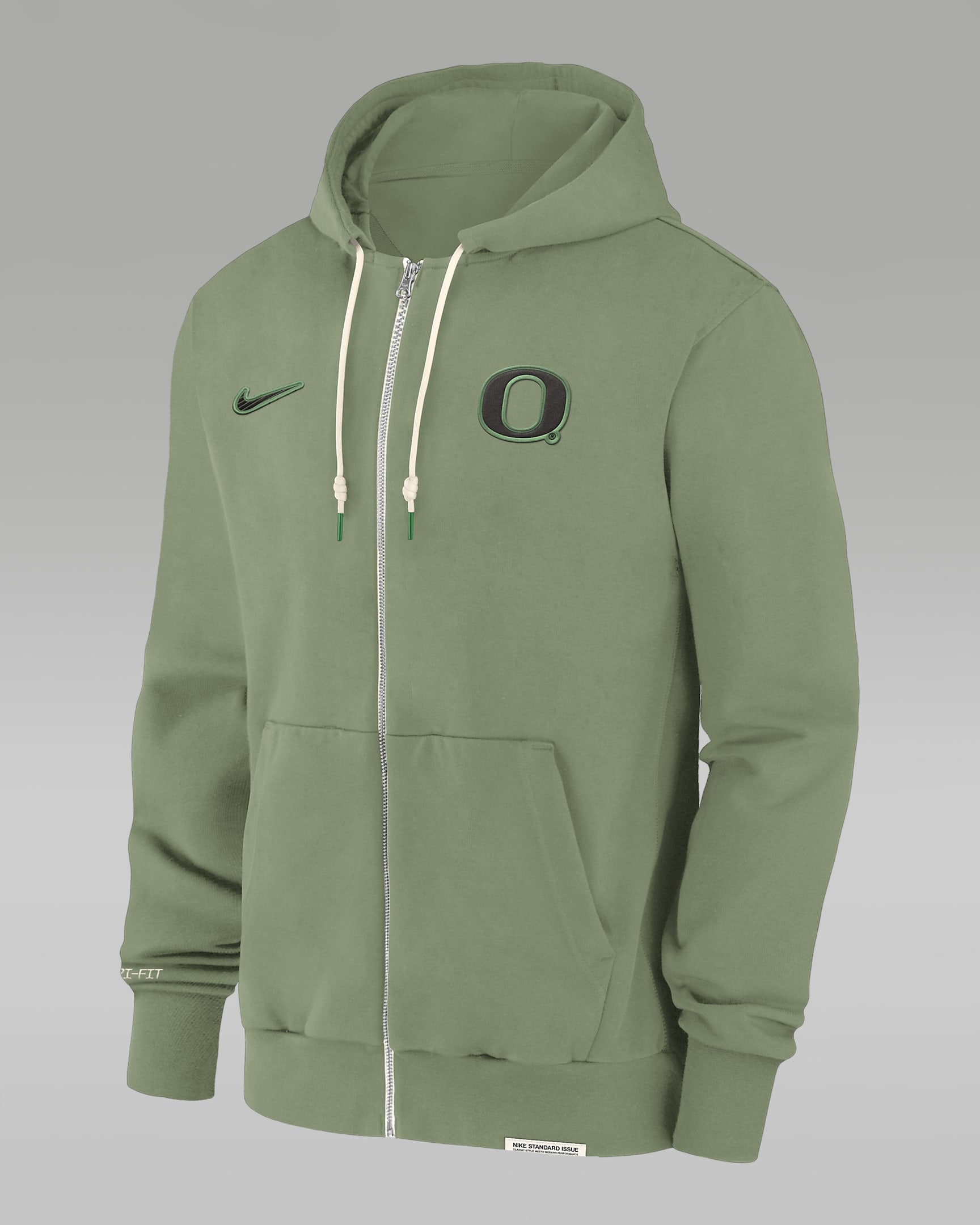 Oregon Ducks Sideline Player Men's Nike Dri-FIT College Full-Zip Hoodie - Oil Green