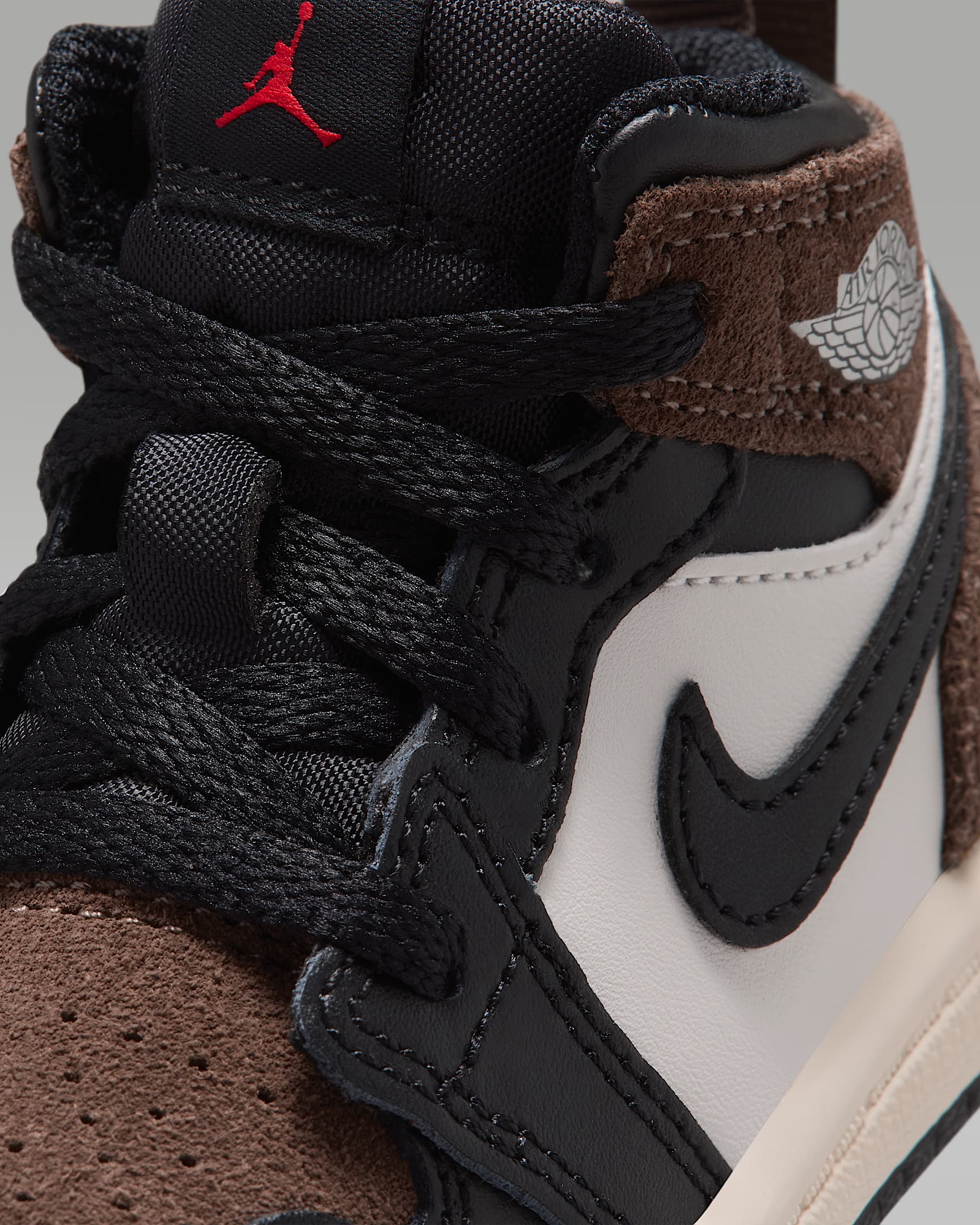 Jordan 1 Mid Baby/Toddler Shoes - Black/Palomino/University Red/Phantom