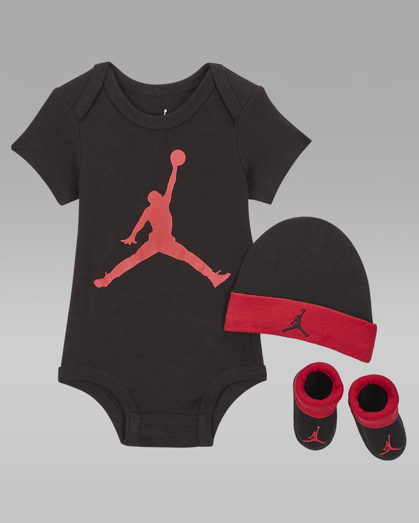 Jordan Conjunto de tres piezas - Bebé - Negro/Gym Red