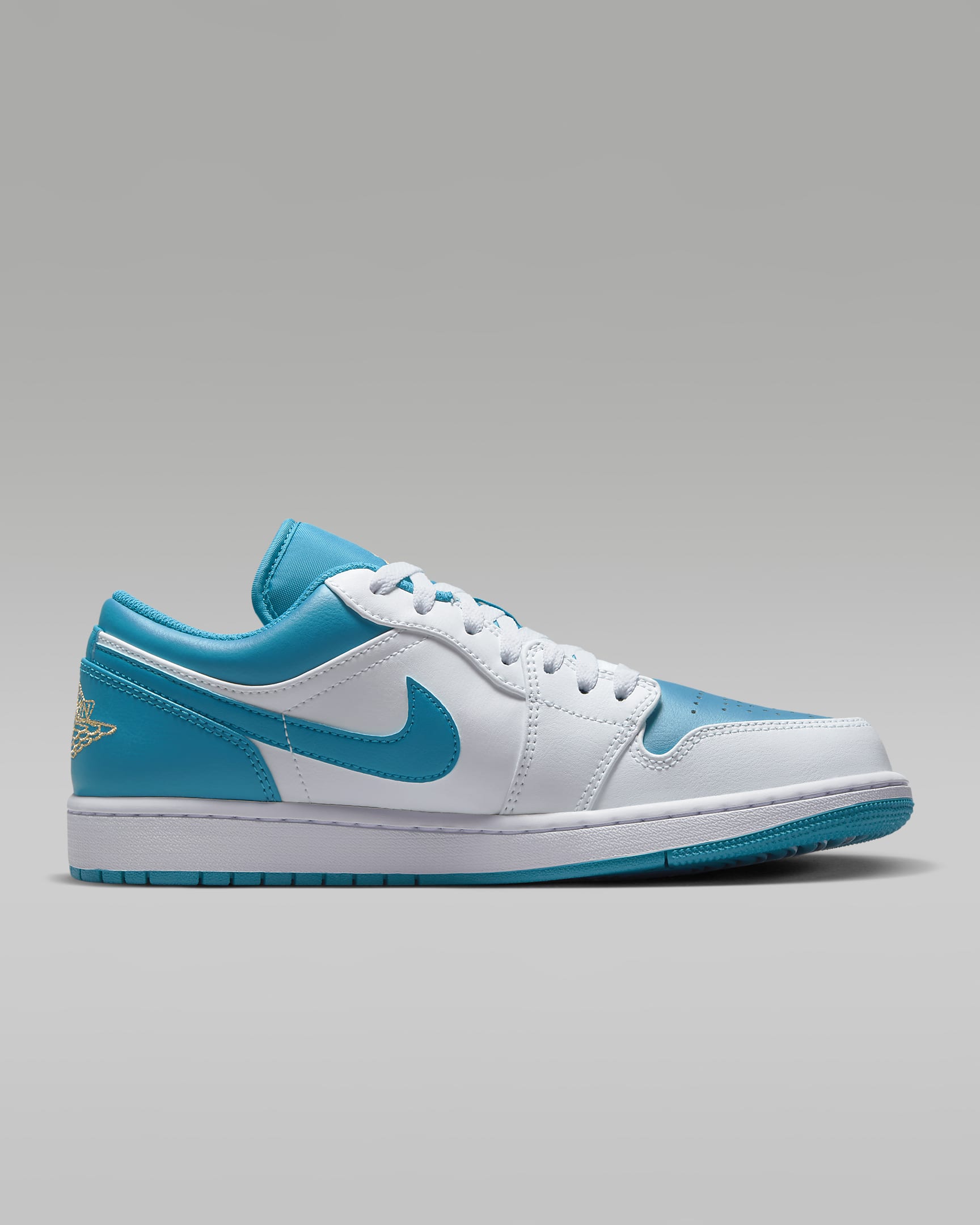 Air Jordan 1 Low Men's Shoes - White/Aquatone/Celestial Gold