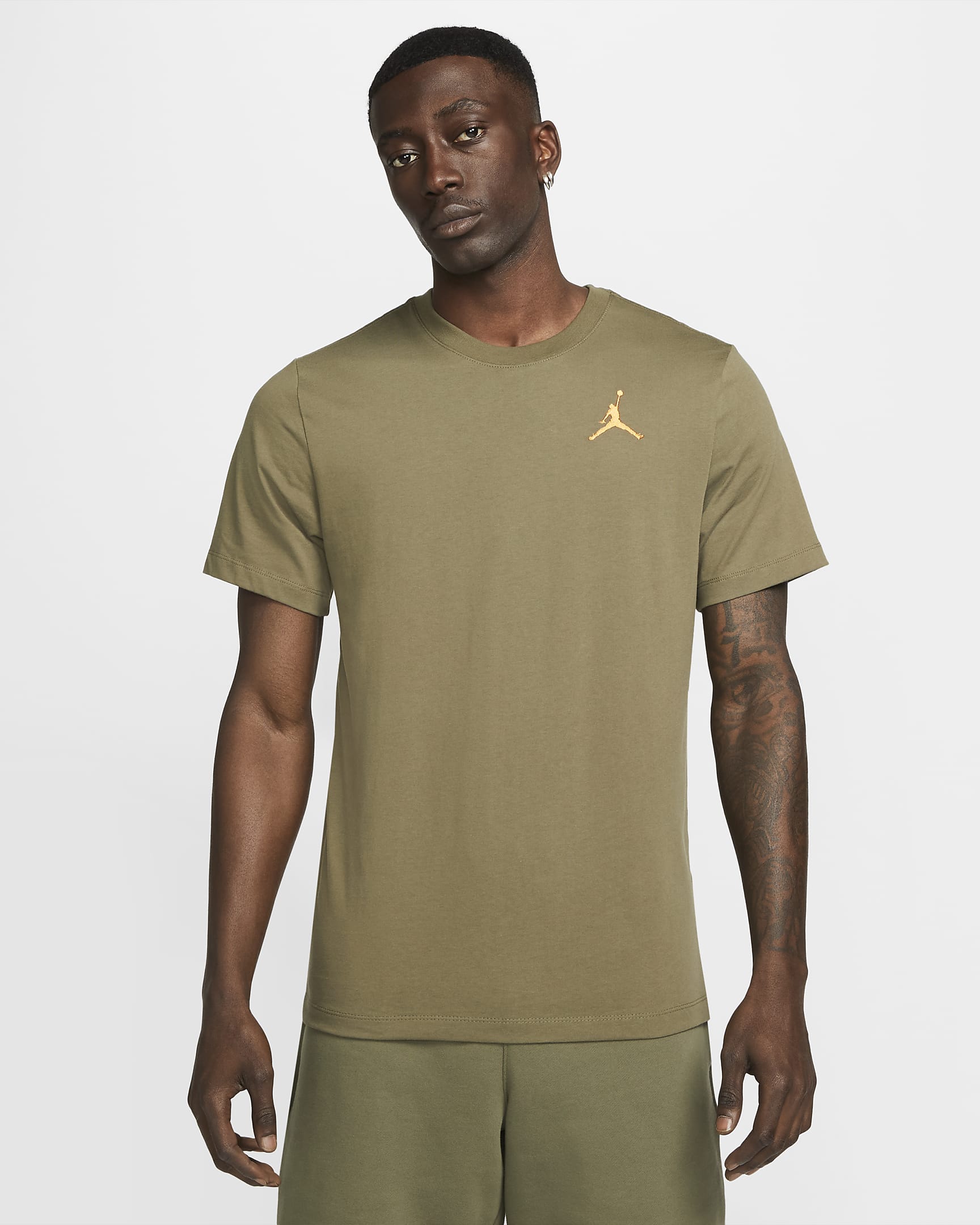 Playera de manga corta para hombre Jordan Jumpman - Oliva medio/Curry claro