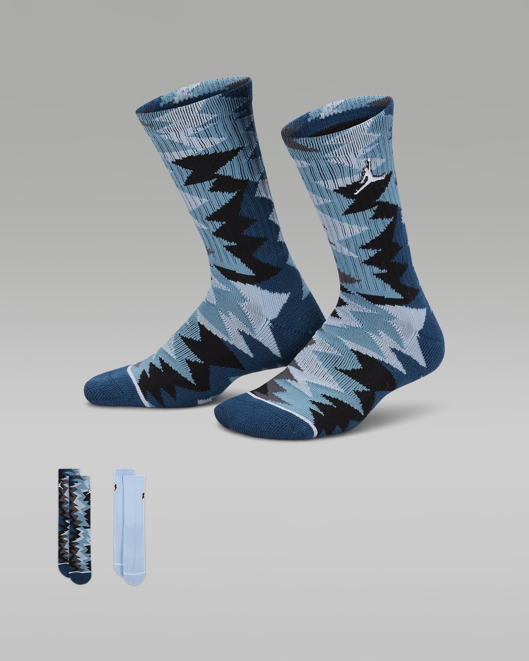 Jordan MJ Flight Crew Socks (2 Pairs) Little Kids Socks - Royal Tint