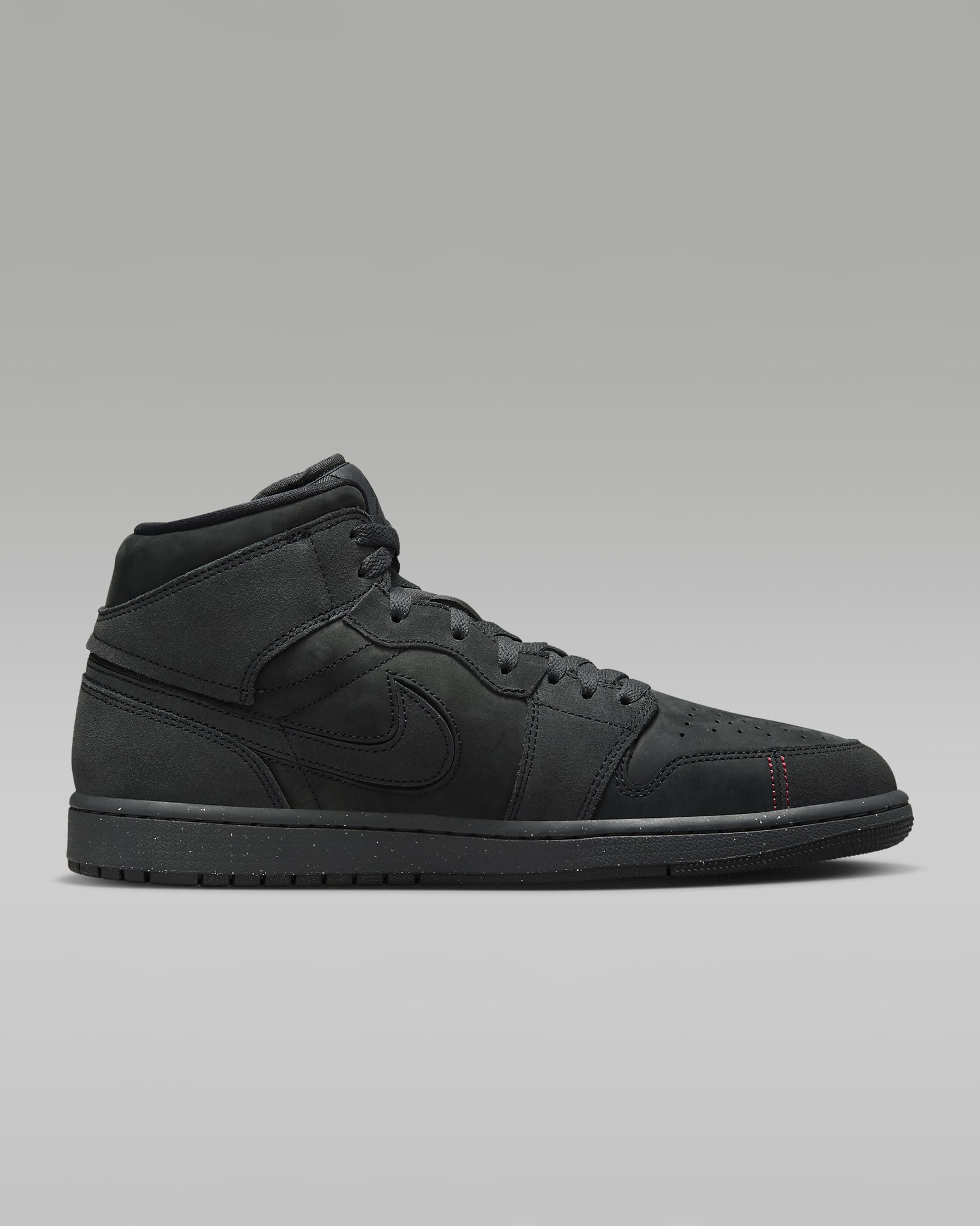 Sko Air Jordan 1 Mid SE Craft för män - Dark Smoke Grey/Varsity Red/Svart