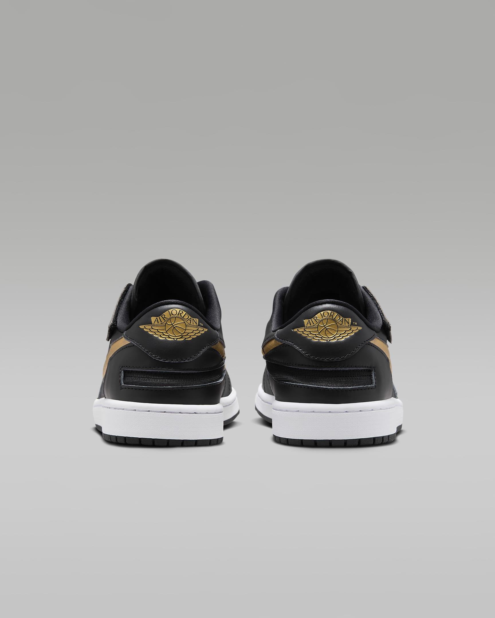 Air Jordan 1 Low FlyEase Men's Easy On/Off Shoes - Black/White/Metallic Gold