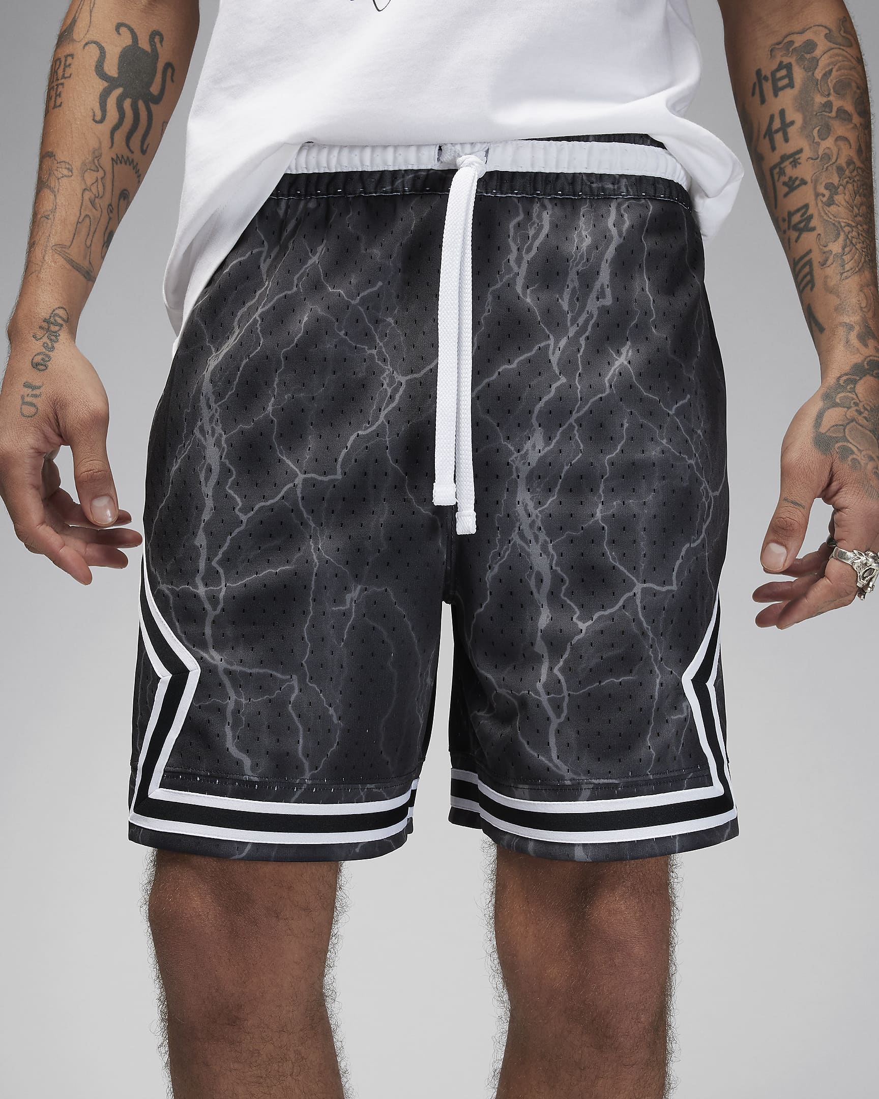 Jordan Sport Men's Dri-FIT Diamond Shorts - Black/White/White