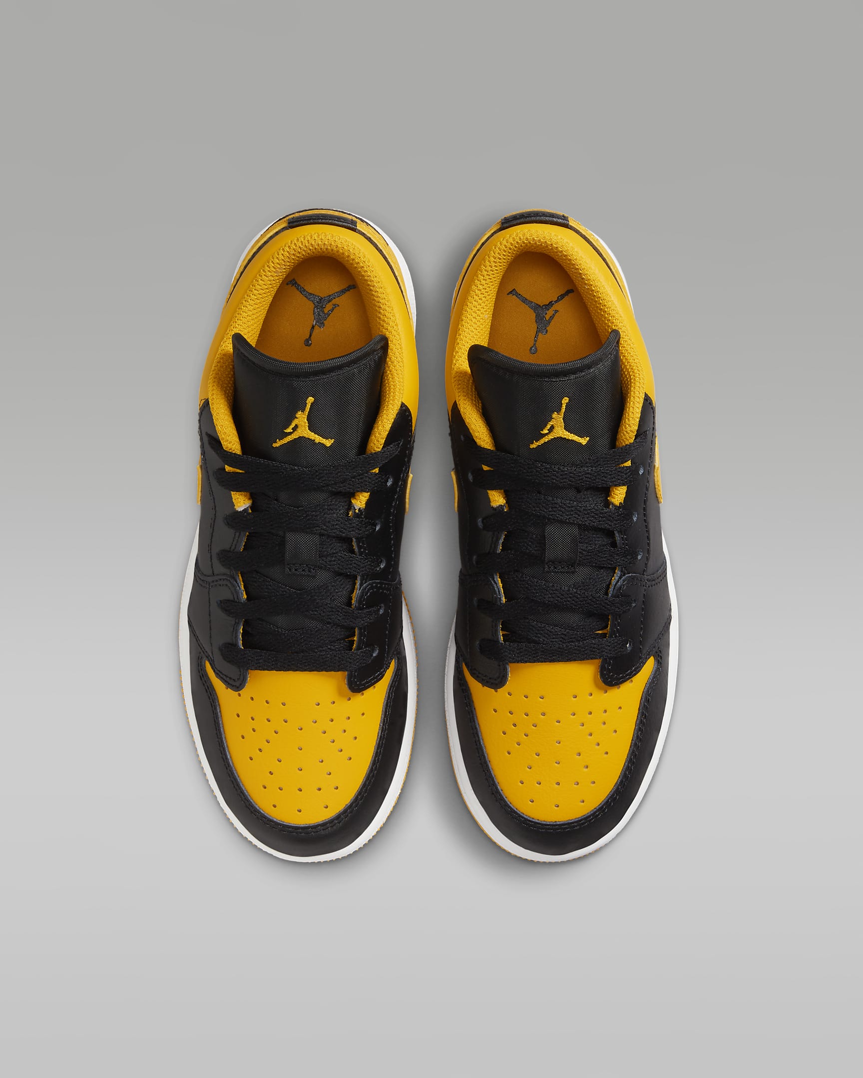 Air Jordan 1 Low Older Kids' Shoes - Black/White/Yellow Ochre