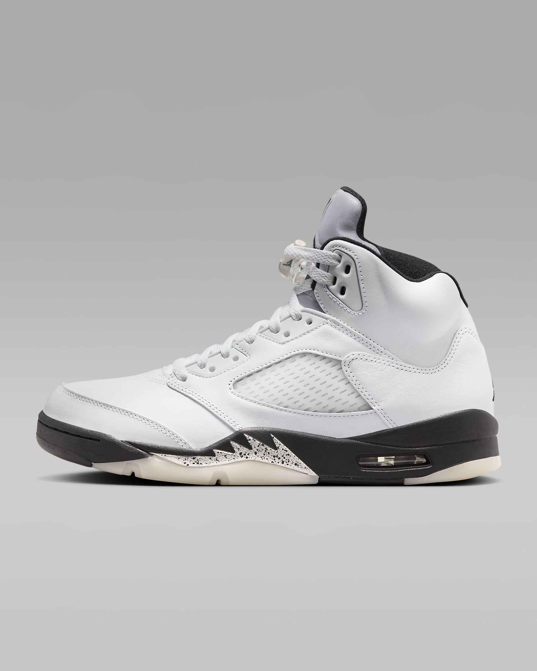 Air Jordan 5 Retro 'White and Black' Men's Shoes - White/Sail/Metallic Silver/Black