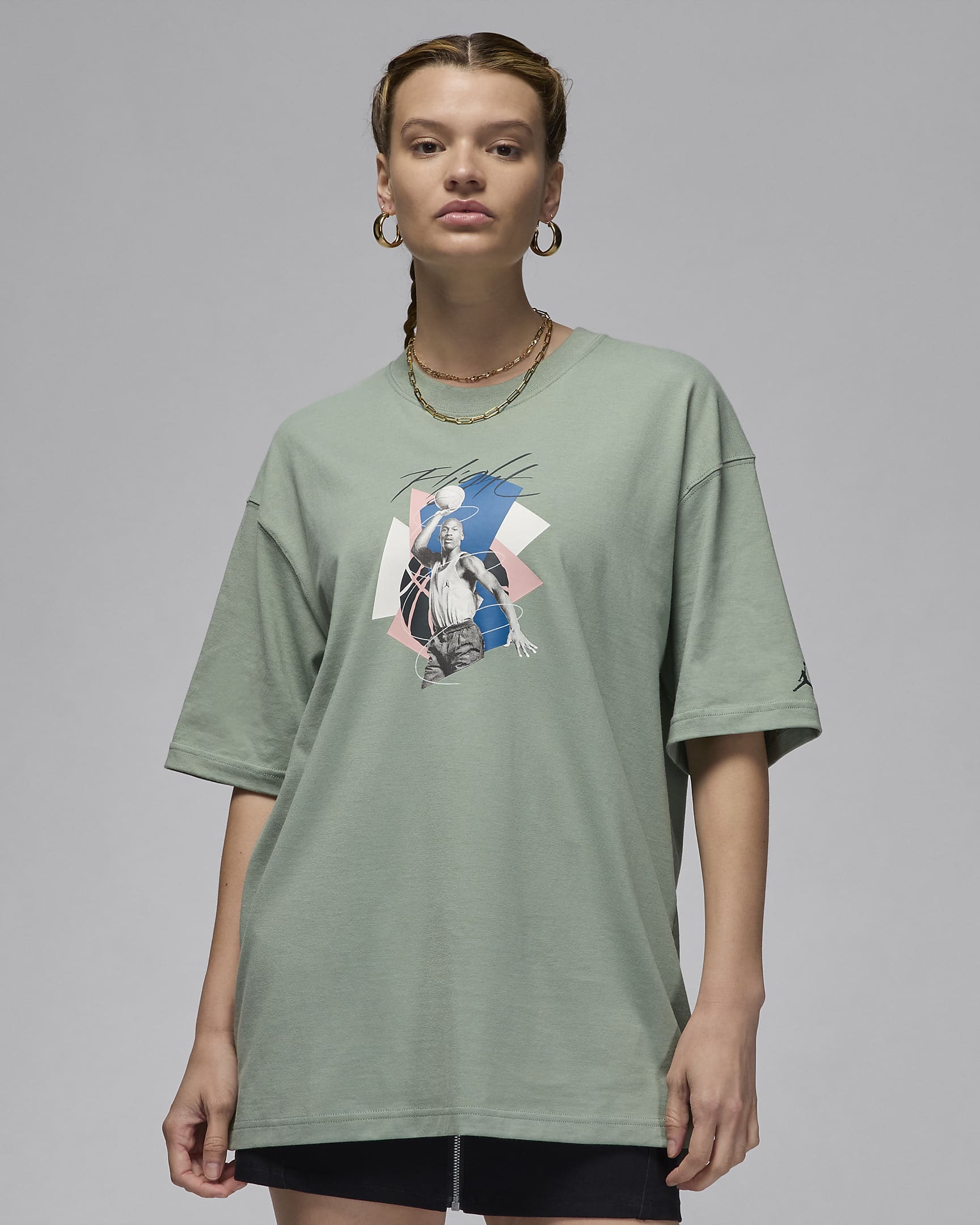 Jordan Women's Oversized Graphic T-Shirt - Jade Smoke