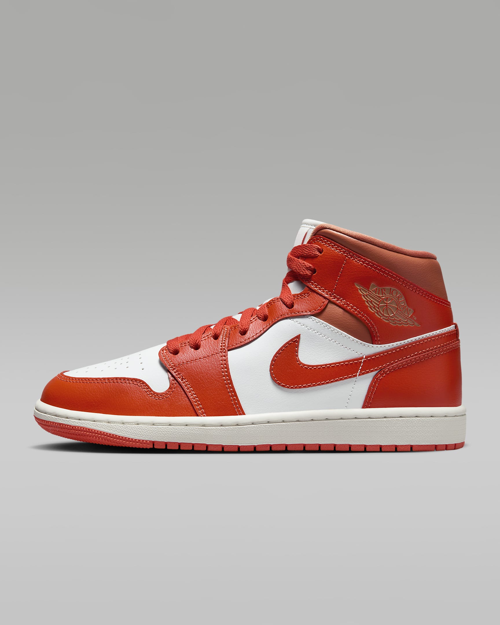 Air Jordan 1 Mid Women's Shoes - Summit White/Amber Brown/Cosmic Clay