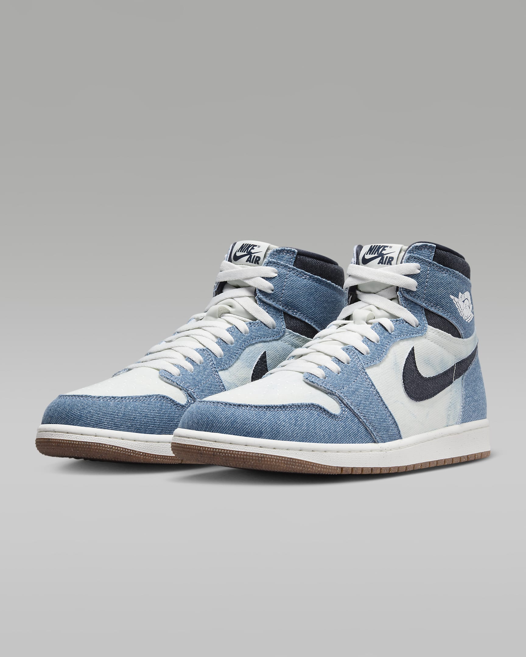 Air Jordan 1 Retro High Men's Shoes - Summit White/Summit White/Gum Medium Brown/Obsidian