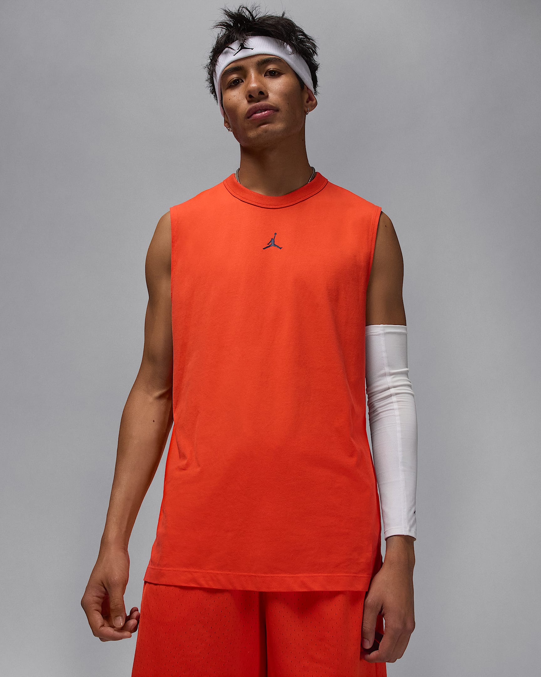 Jordan Sport Dri-FIT singlet til herre - Team Orange/Svart