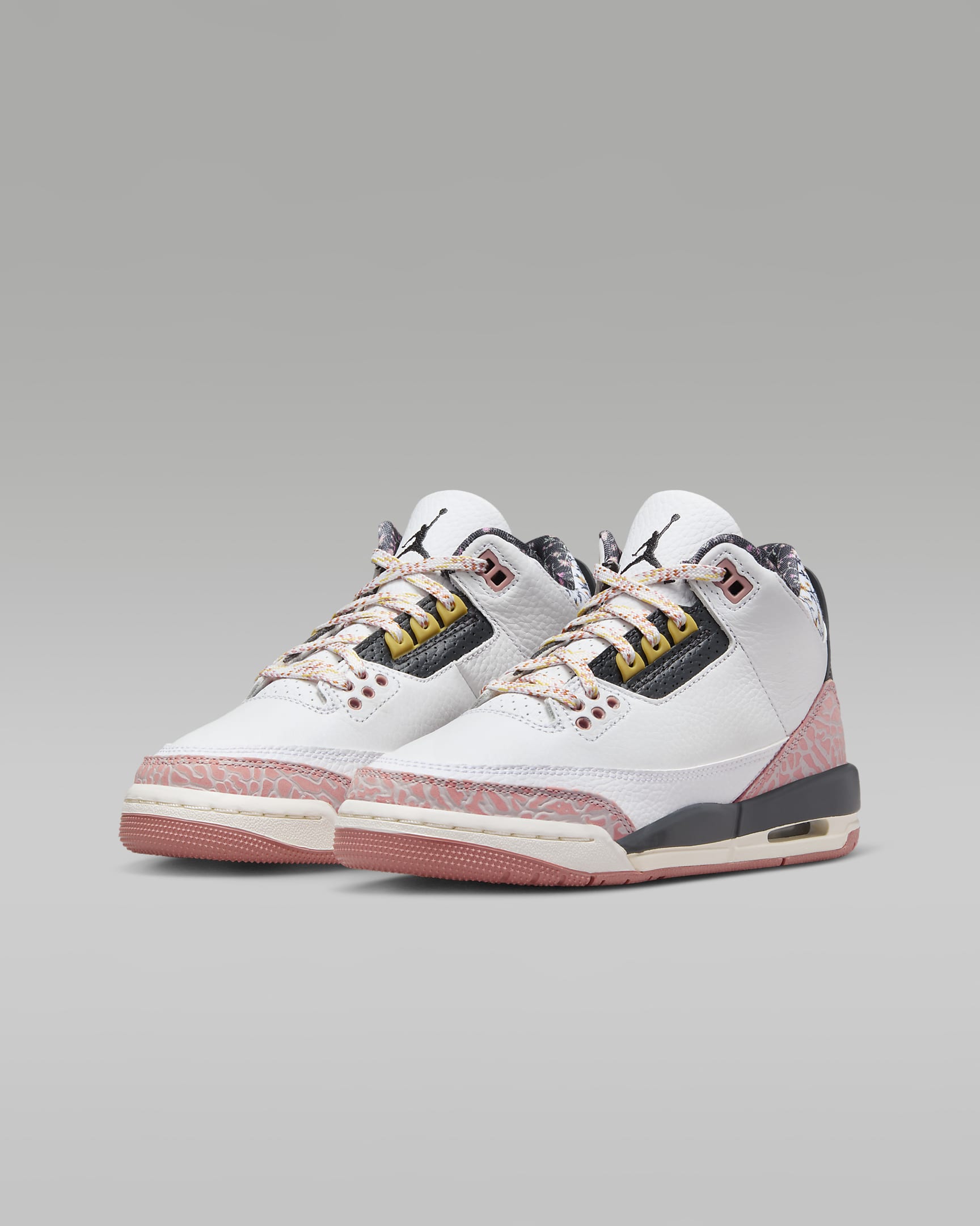 Air Jordan 3 Retro 大童鞋款 - 白色/Reb Stardust/Sail/Anthracite