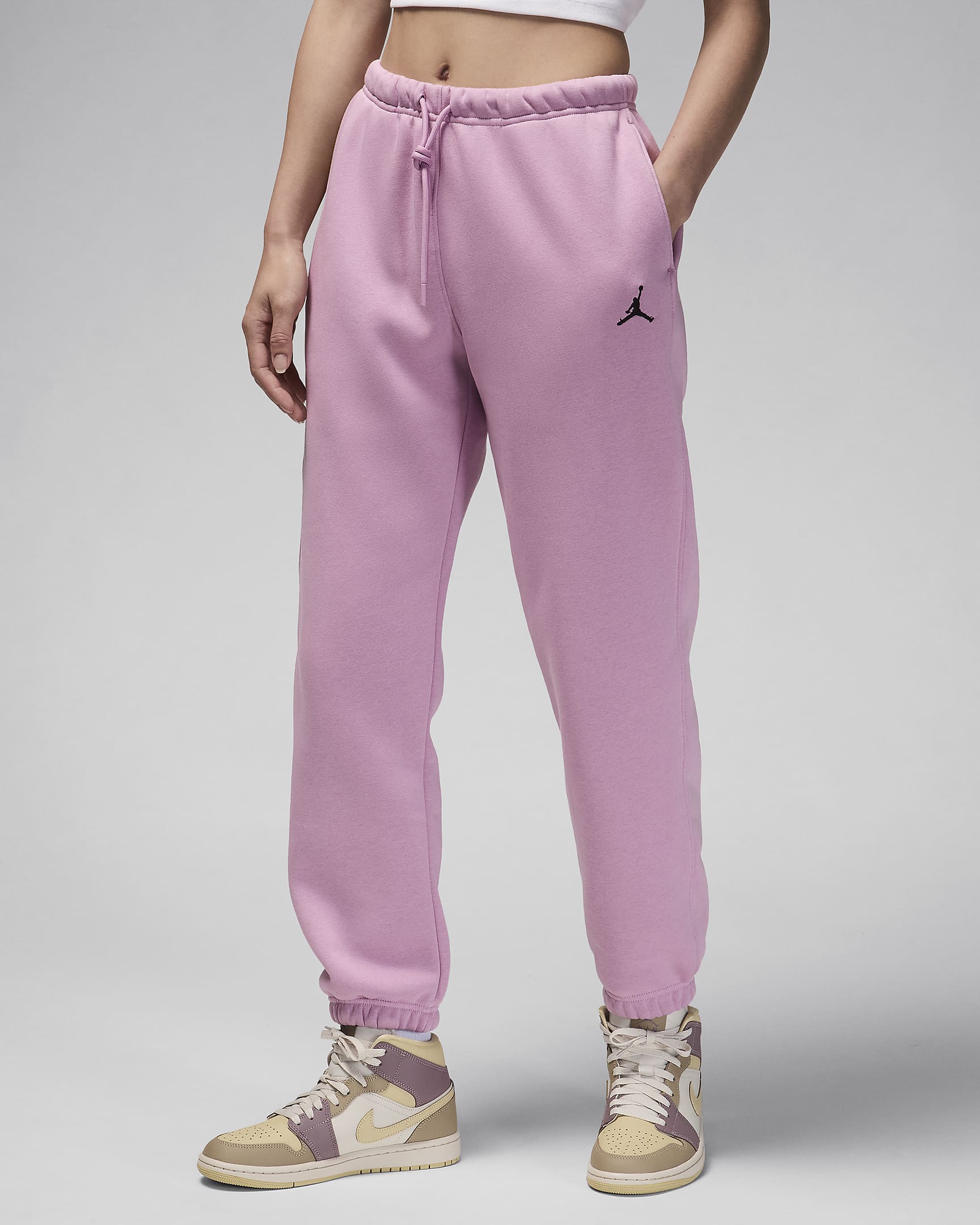 Jordan Brooklyn Fleece Women's Pants - Orchid/Black