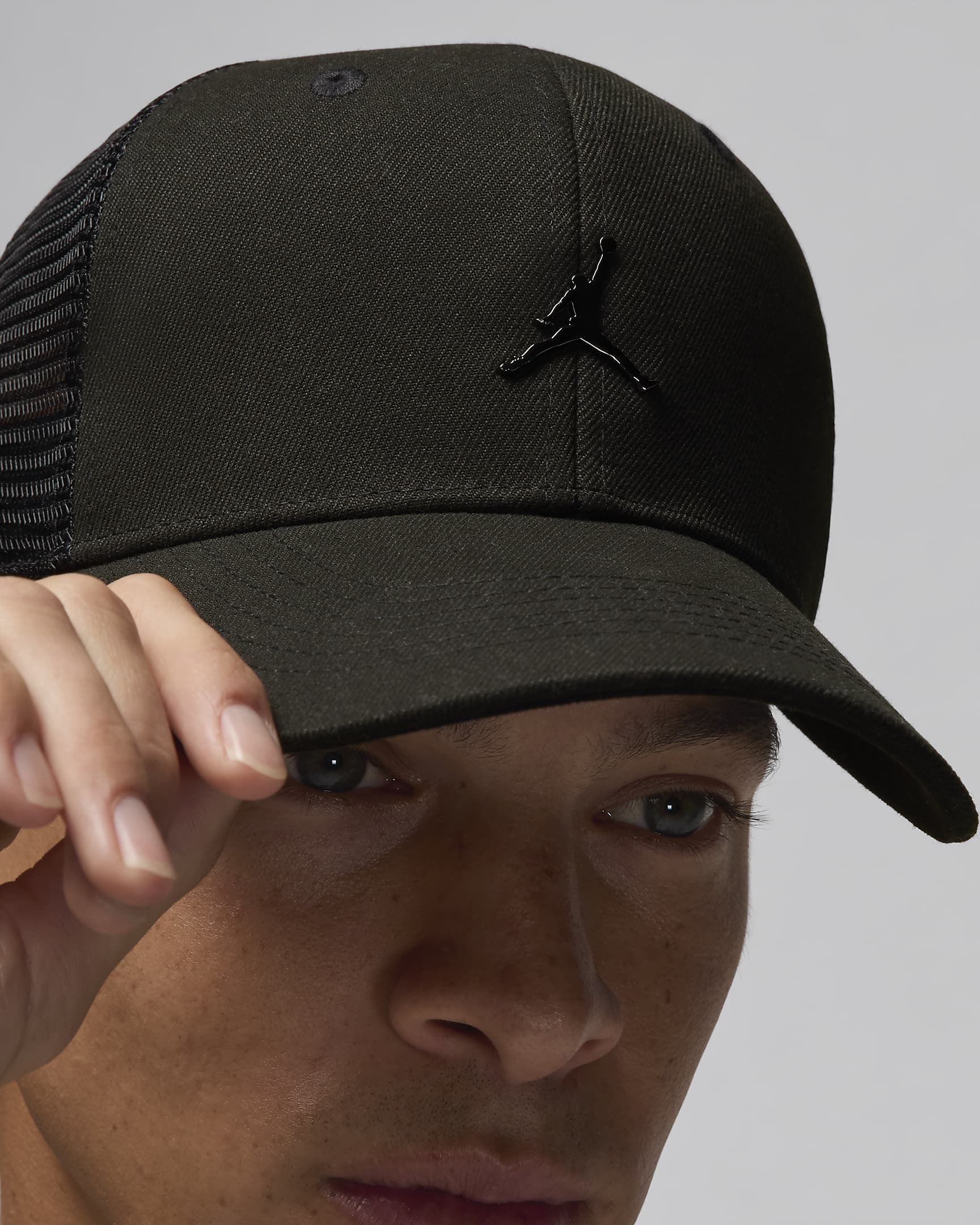 Jordan Big Kids' Metal Jumpman Trucker Hat - Black