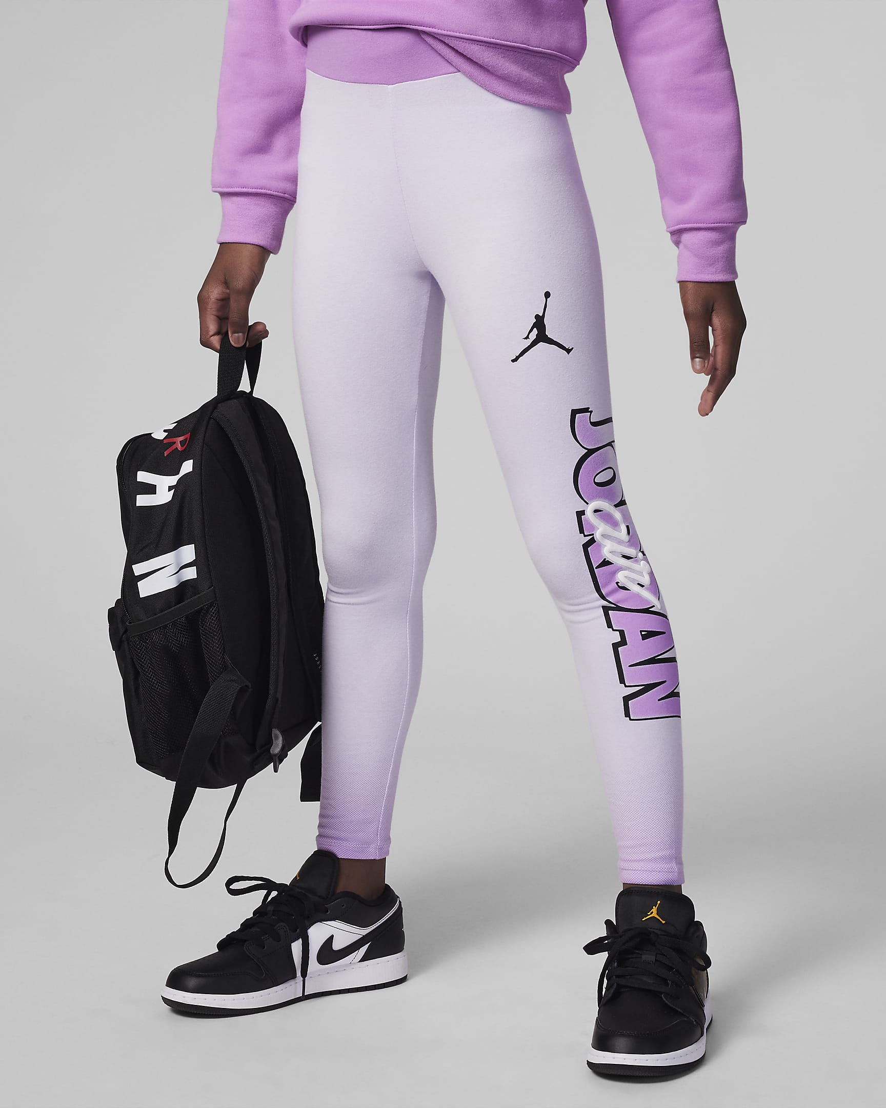 Jordan Blocked Air-Ress Leggings Big Kids' Leggings - Barely Grape