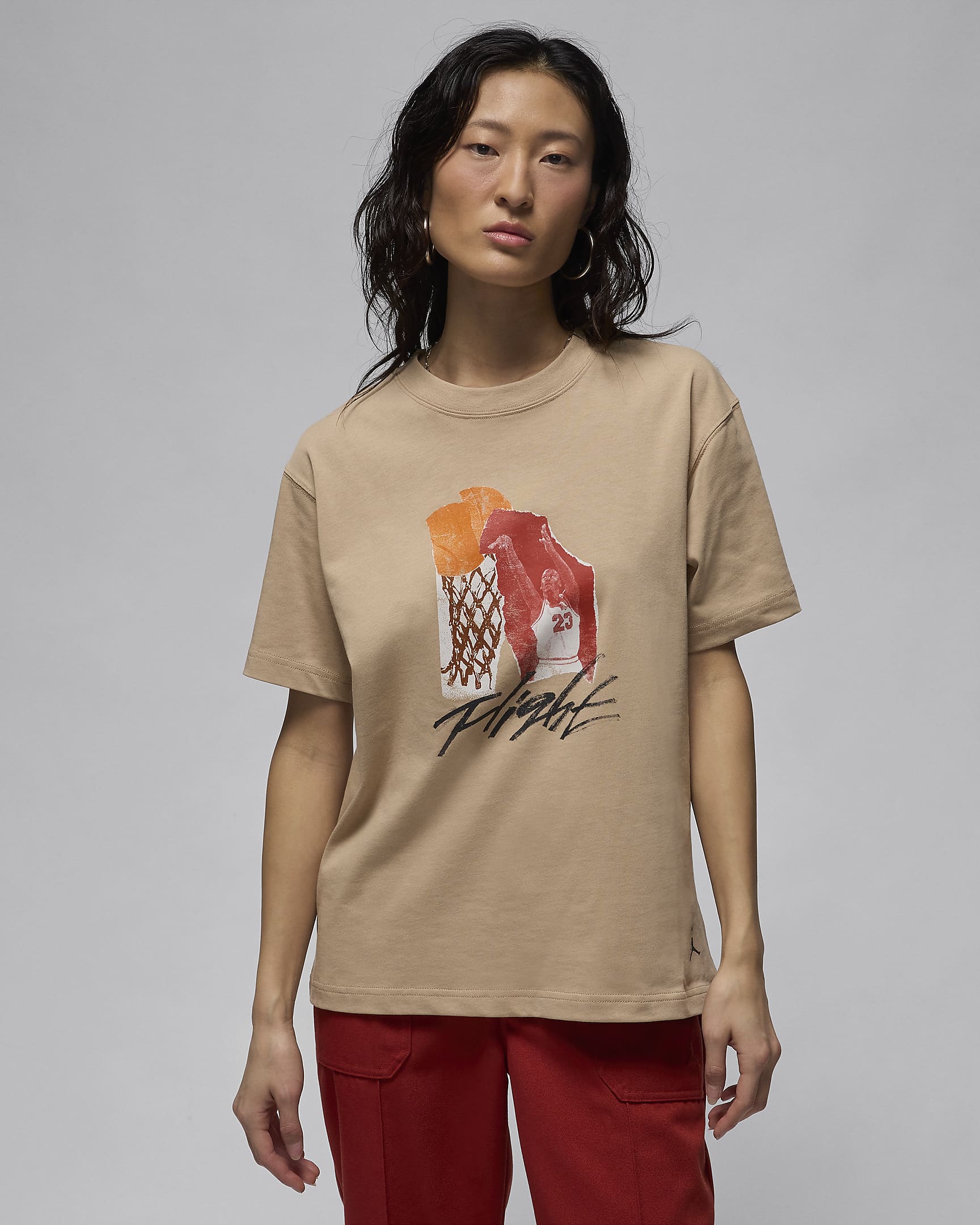 Jordan Women's Collage T-Shirt - Legend Medium Brown/Off Noir