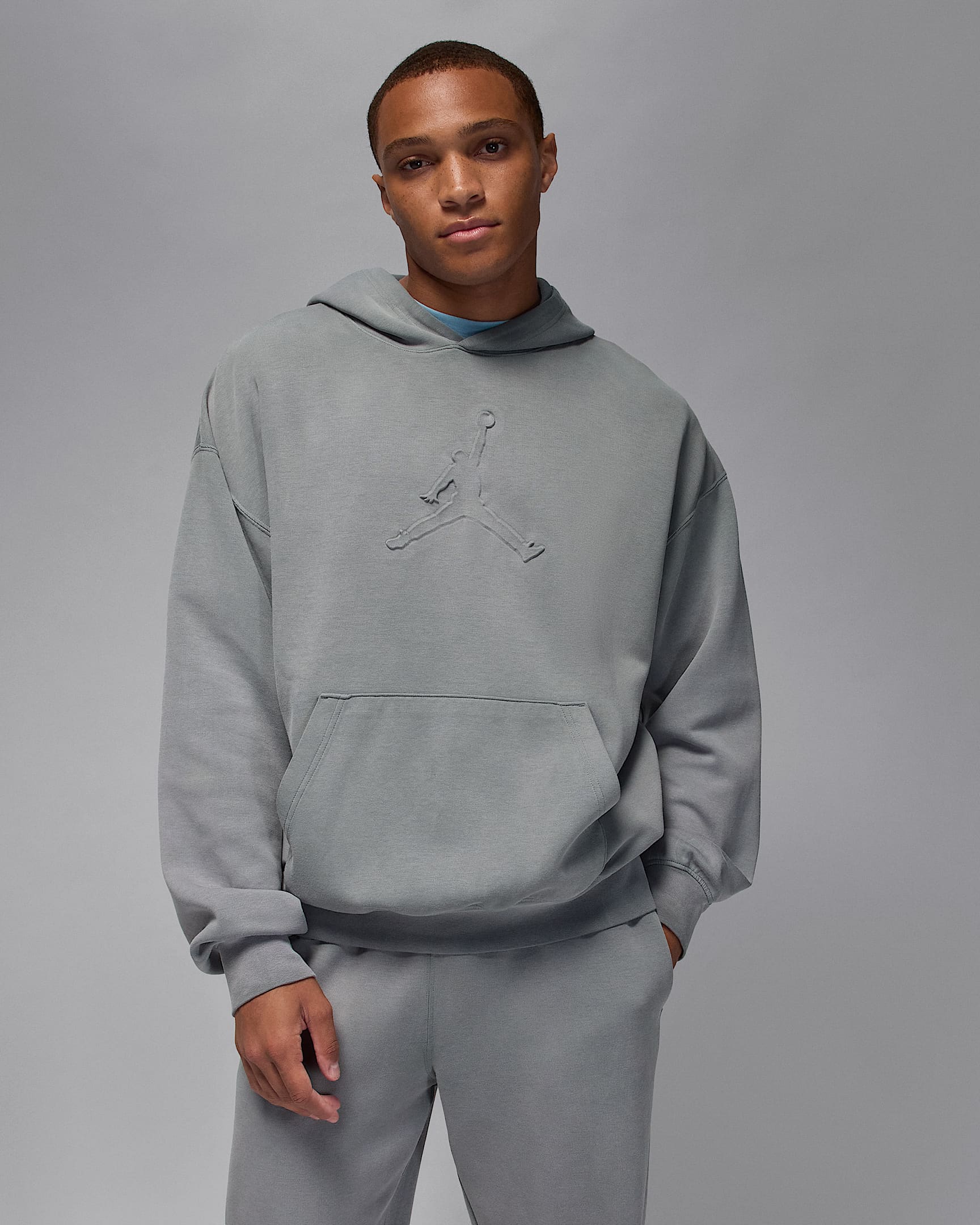 Sudadera con gorro sin cierre Dri-FIT para hombre Tatum Hoop Fleece - Gris humo/Negro/Gris humo