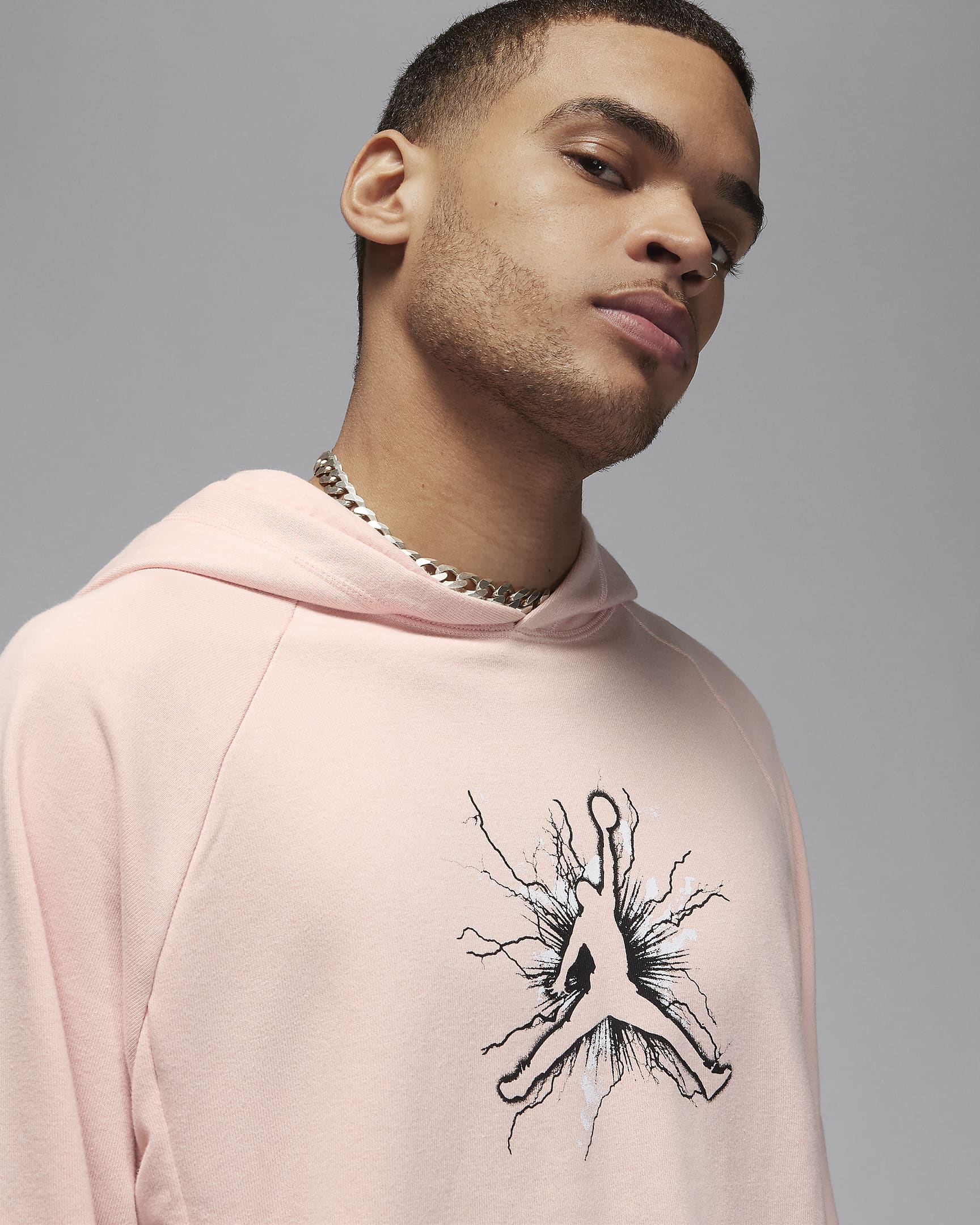 Sweat à capuche en tissu Fleece à motif Jordan Dri-FIT Sport pour homme - Legend Pink/Noir